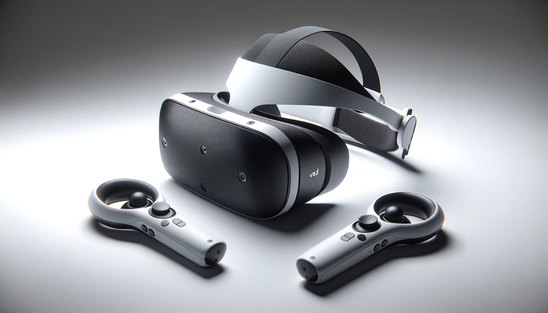 DALL·E-2024-02-28-16.51.19-Create-an-image-of-a-virtual-reality-headset-with-accompanying-motion-controllers.-The-headset-should-be-white-with-black-and-gray-accents-featuring-1-1