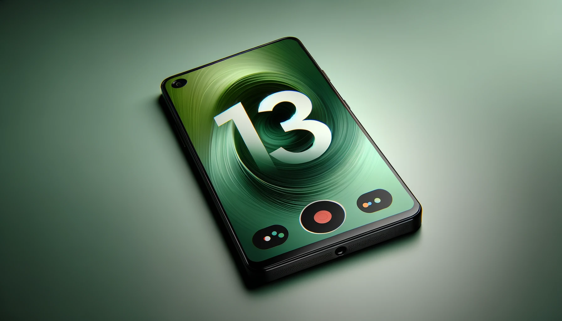 DALL·E-2024-02-28-16.58.38-A-modern-smartphone-with-a-large-screen-displaying-a-graphic-of-the-number-13-with-various-shades-of-green-in-the-background.-The-phone-has-a-black-fr