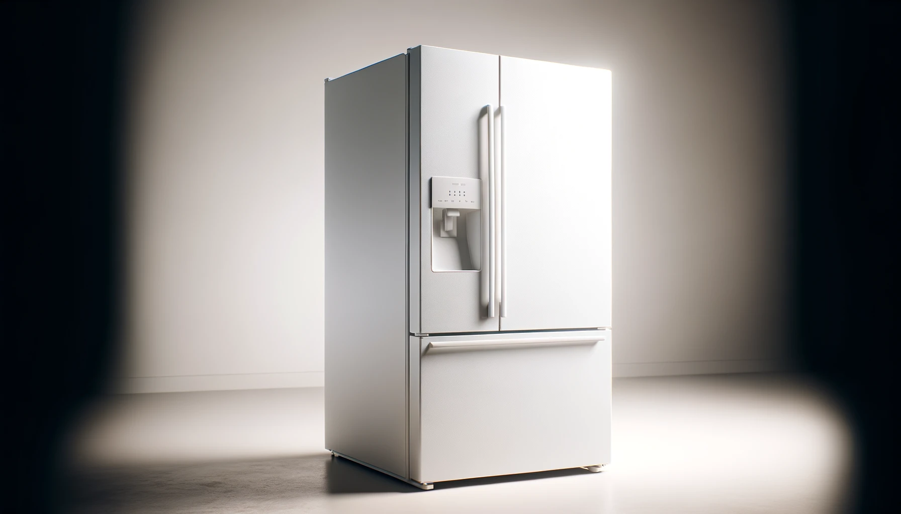 DALL·E-2024-03-01-07.02.19-An-image-of-a-modern-freestanding-refrigerator-with-a-top-mounted-freezer.-The-fridge-is-in-a-bright-white-finish-with-a-clean-and-simple-design.-It