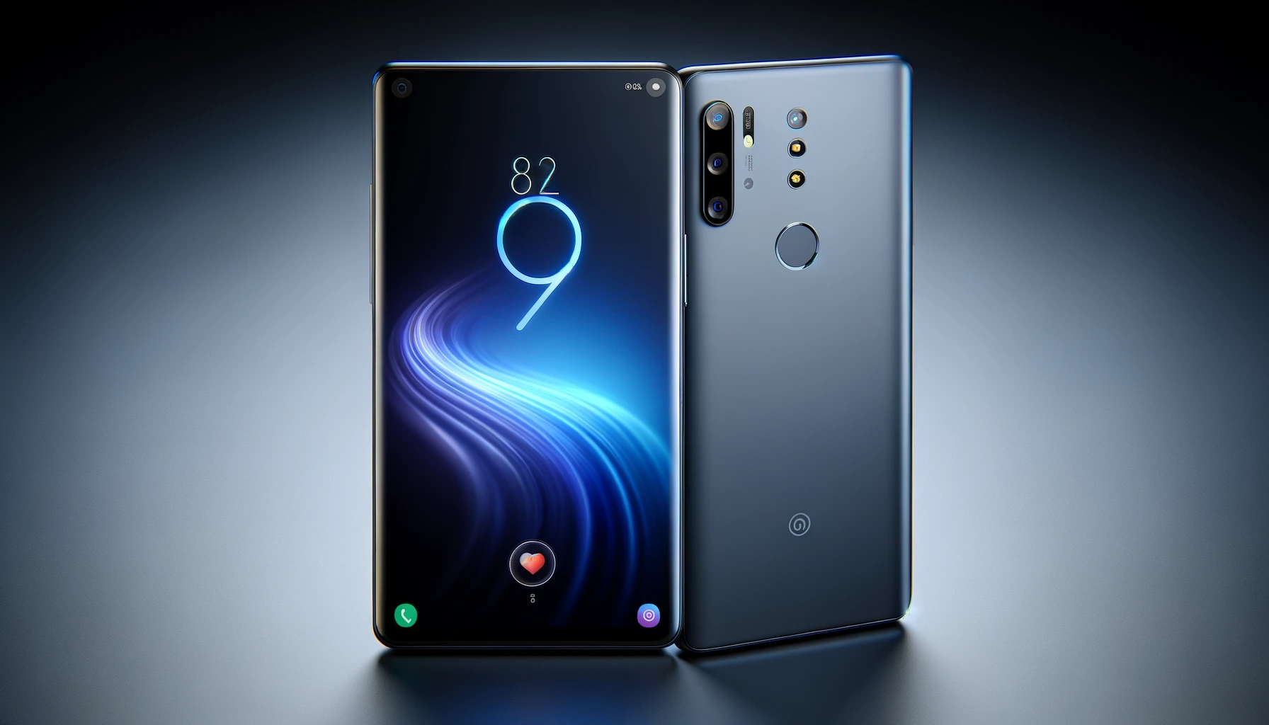 DALL·E-2024-03-18-07.39.28-An-advanced-smartphone-with-a-matte-grey-finish.-The-rear-features-a-dual-lens-camera-system-with-a-fingerprint-sensor-and-a-heart-rate-monitor-locate