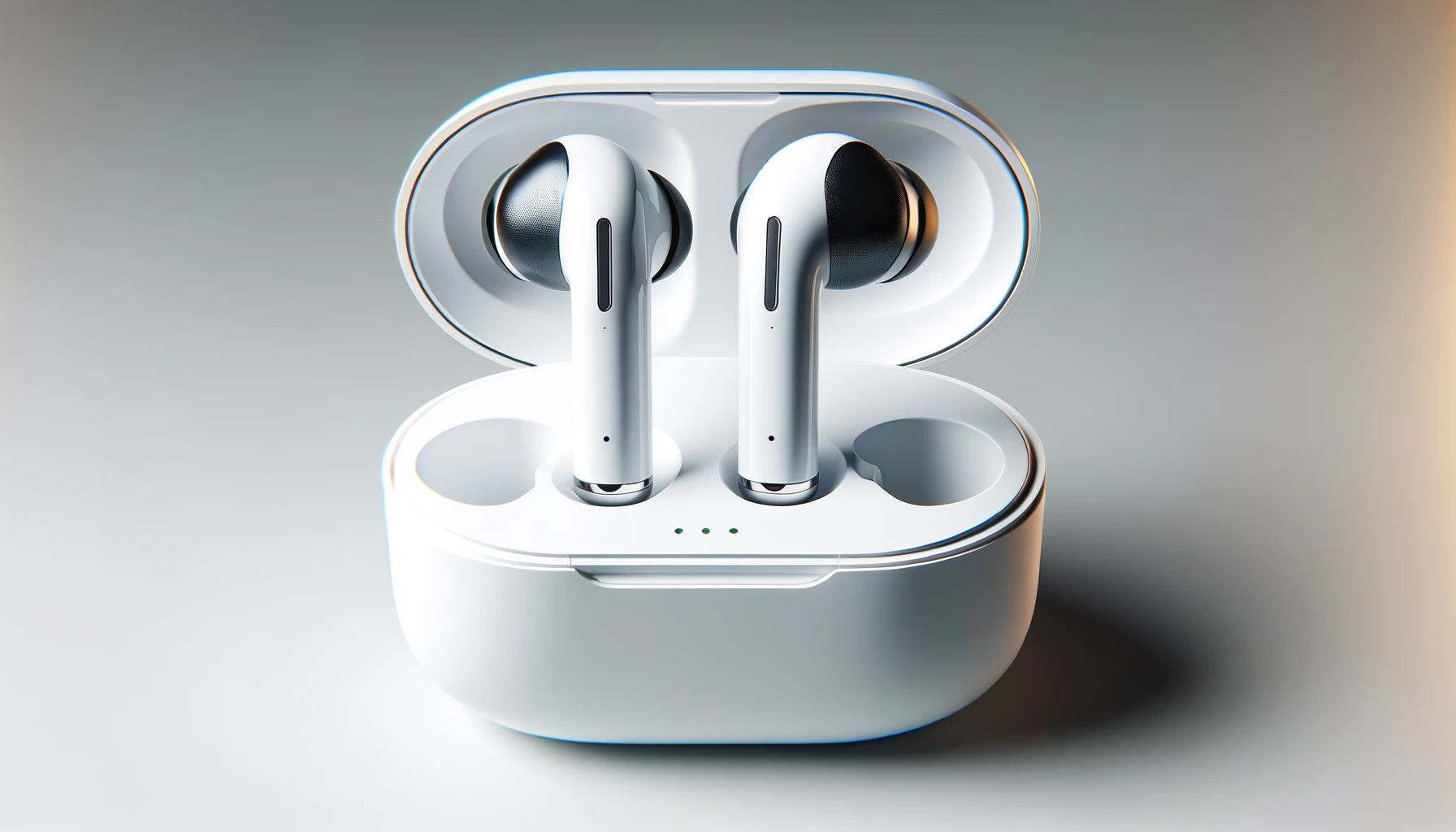 DALL·E-2024-03-18-10.12.47-A-pair-of-modern-wireless-earbuds-with-a-sleek-white-design-sitting-in-an-open-charging-case.-The-earbuds-have-a-distinctive-shape-with-elongated-ste