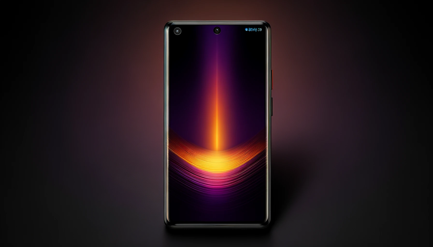 DALL·E-2024-03-18-10.22.42-A-contemporary-smartphone-with-a-dark-finish-and-a-single-camera-lens-on-the-back.-The-front-display-shows-a-dynamic-vertical-gradient-that-flows-from