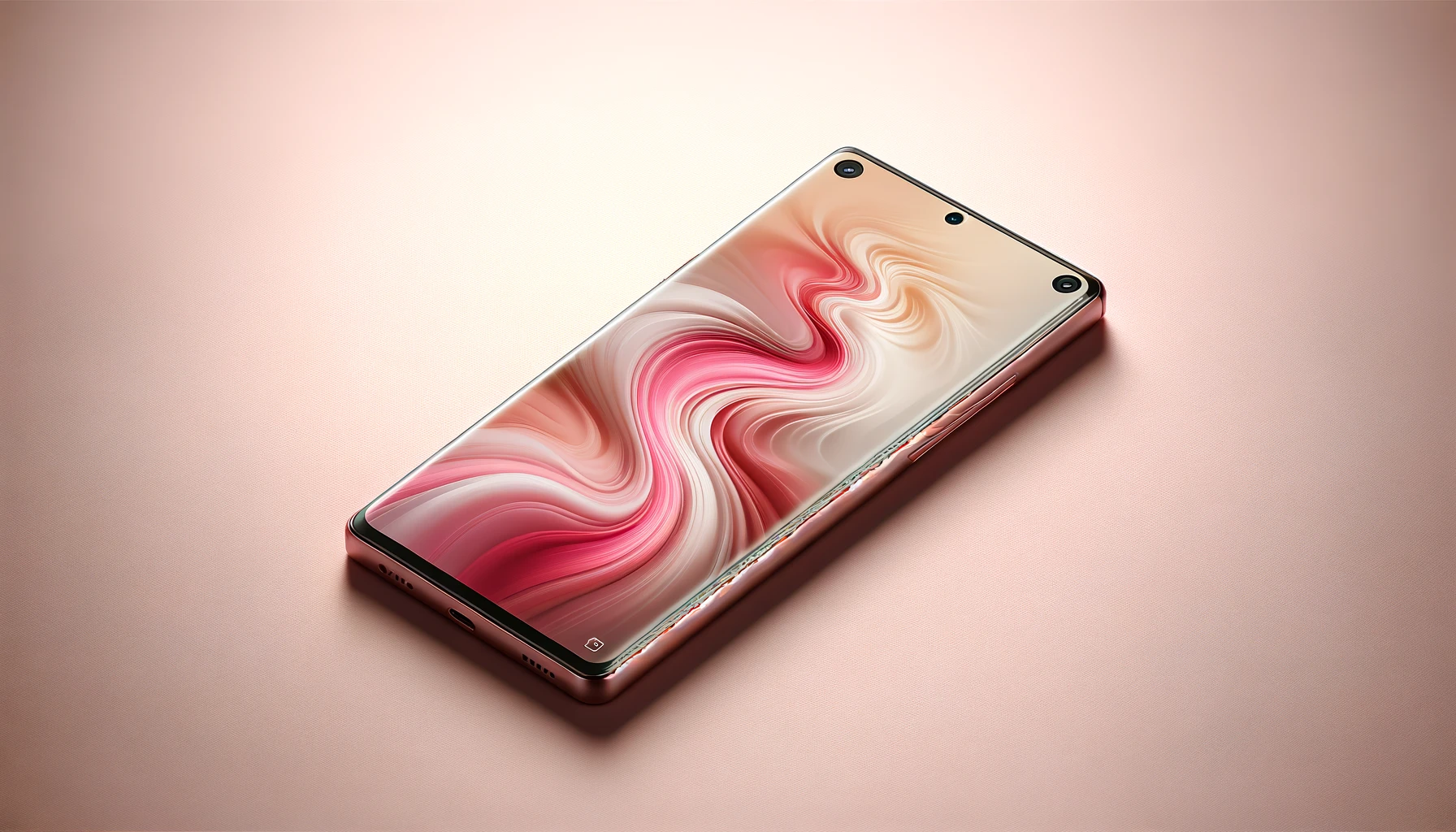DALL·E-2024-03-18-11.26.57-A-modern-smartphone-with-a-rose-gold-finish-on-the-back.-The-phone-has-a-dual-lens-camera-system-arranged-in-a-vertical-line-within-a-circular-area-in