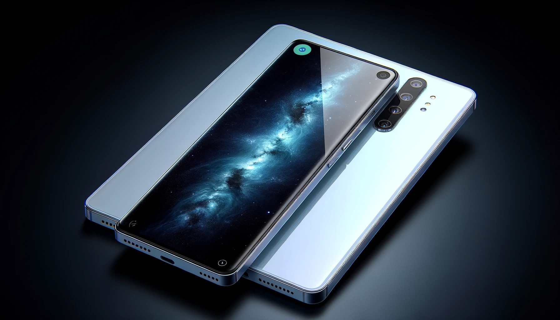 DALL·E-2024-03-18-11.32.56-A-modern-smartphone-with-a-glossy-white-finish-on-the-back.-The-phone-has-a-triple-lens-camera-system-arranged-in-a-triangle-within-a-square-protrusio