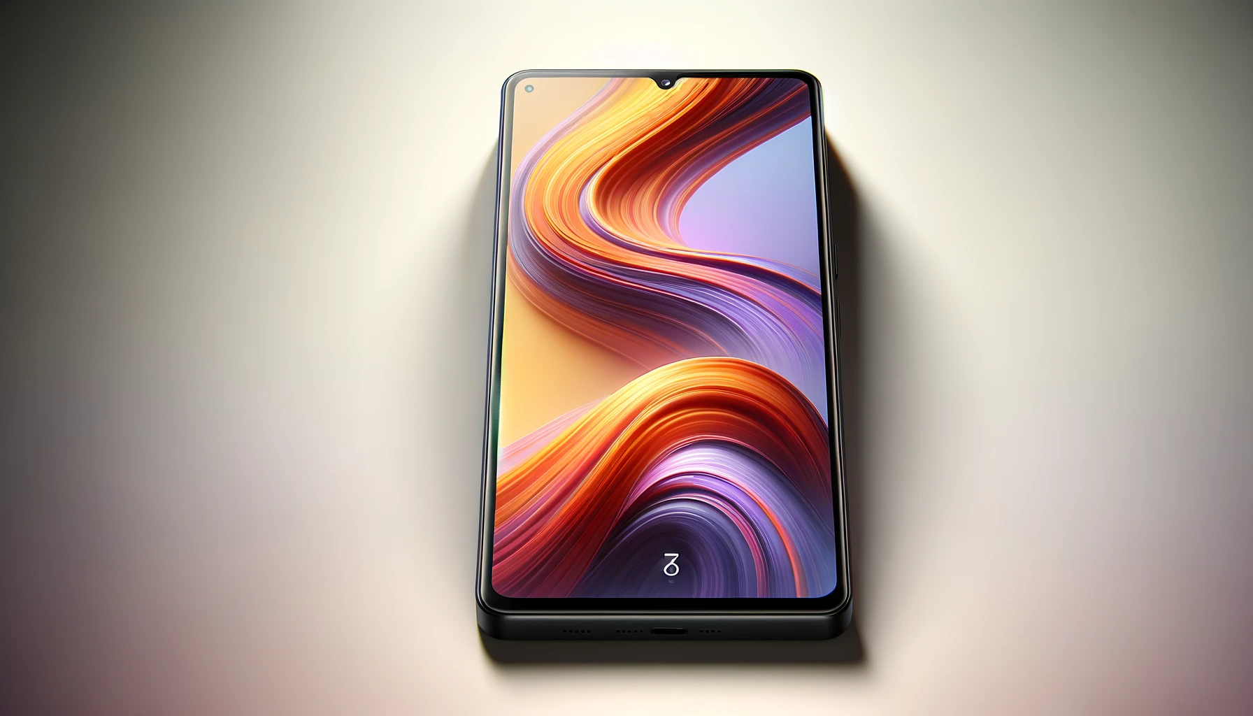 DALL·E-2024-03-18-17.23.34-A-high-resolution-image-of-a-modern-smartphone.-The-device-has-a-sleek-black-frame-and-is-presented-in-portrait-orientation.-The-screen-displays-a-vib