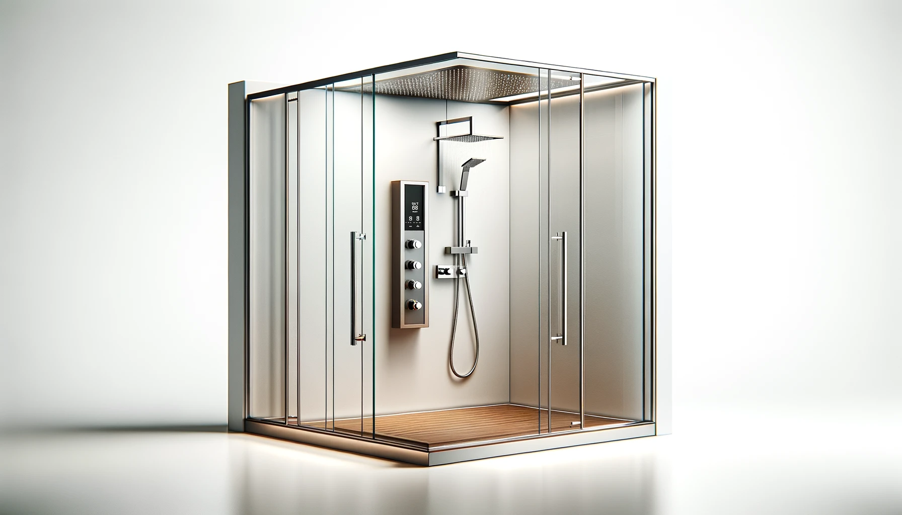 DALL·E-2024-03-19-12.38.29-Image-of-a-modern-rectangular-shower-cabin-on-a-white-background.-The-shower-has-transparent-glass-panels-with-a-sliding-door-and-a-sleek-aluminum-fr