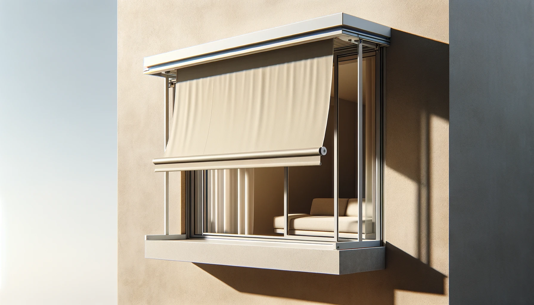 DALL·E-2024-03-21-12.26.45-A-high-resolution-16_9-aspect-ratio-image-of-a-modern-window-awning.-The-awning-should-have-a-smooth-beige-fabric-that-is-taut-and-looks-durable-in
