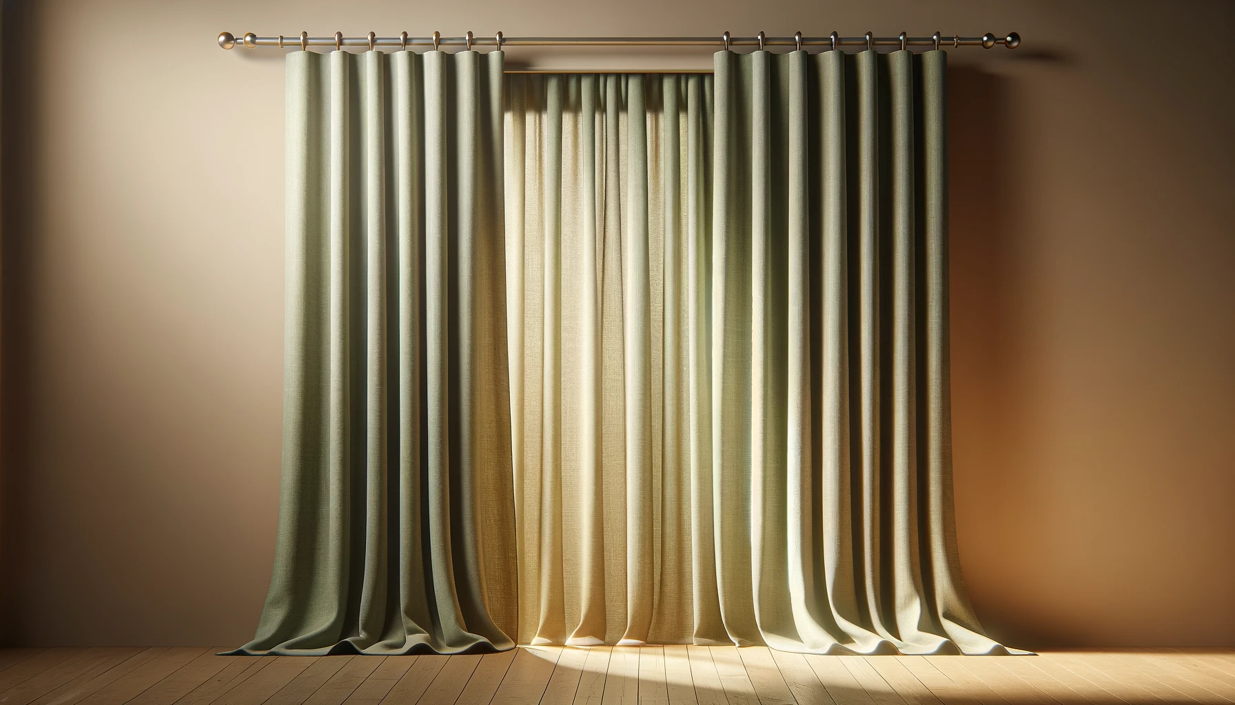 DALL·E-2024-03-21-13.08.58-A-landscape-oriented-image-showcasing-a-wide-expanse-of-elegant-light-olive-green-curtains-with-a-linen-like-texture.-The-curtains-hang-from-a-modern