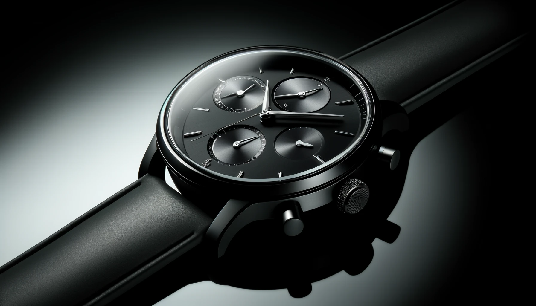 DALL·E-2024-04-04-07.56.50-An-image-of-an-elegant-wristwatch-showcasing-a-sophisticated-design.-The-wristwatch-has-a-black-strap-and-a-sleek-black-dial-which-includes-subtle-de