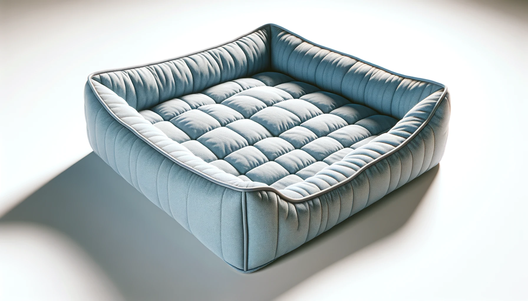DALL·E-2024-04-04-09.19.15-A-realistic-image-of-a-soft-light-blue-dog-bed-in-a-rectangular-shape-with-raised-edges-and-a-lower-entry-point.-The-bed-has-a-plush-texture-indicati