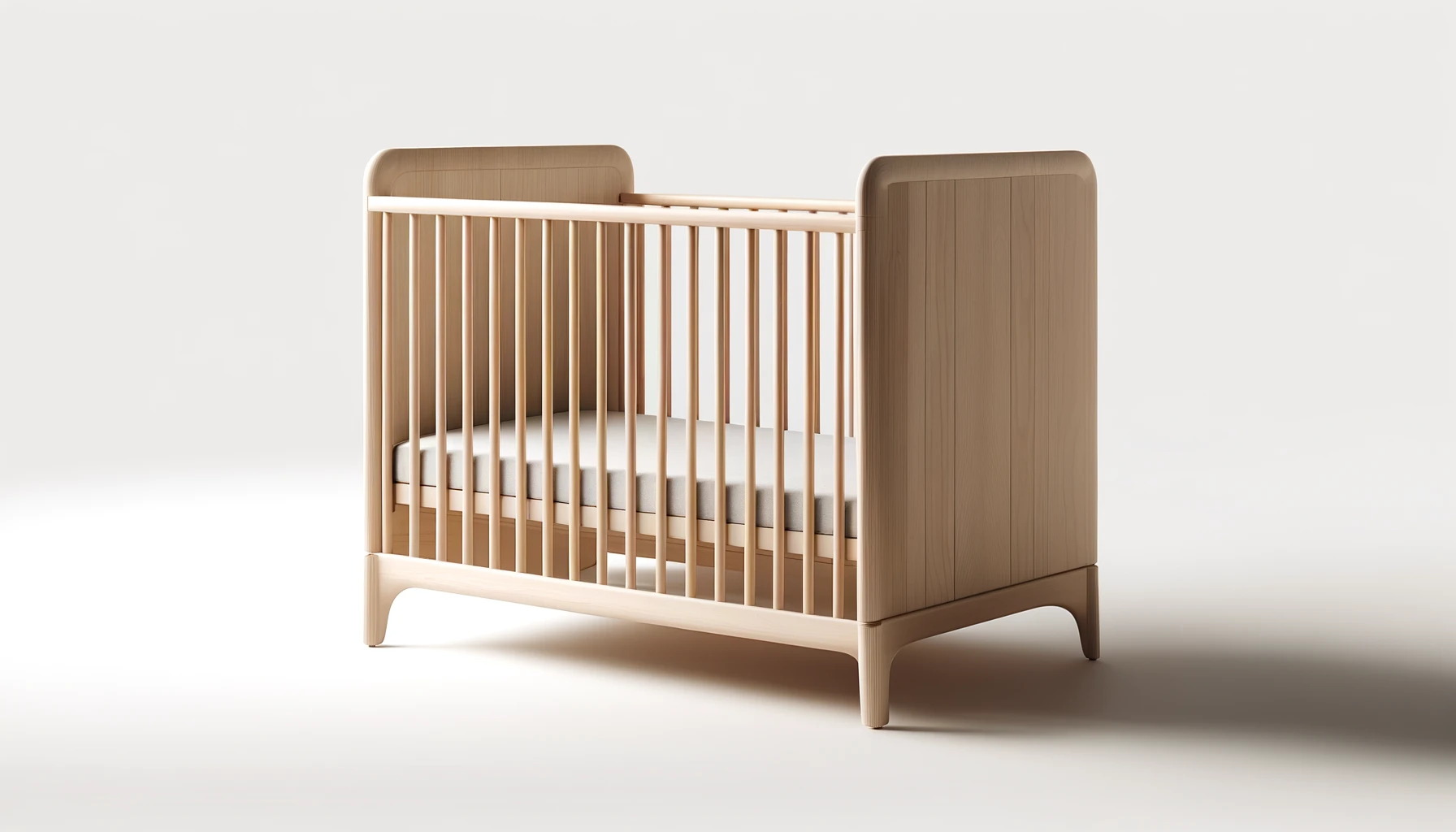 DALL·E-2024-04-04-11.18.49-Create-a-high-resolution-image-of-a-modern-baby-crib.-The-crib-has-a-minimalist-design-with-clean-lines-and-is-made-from-natural-wood.-The-wood-has-a-