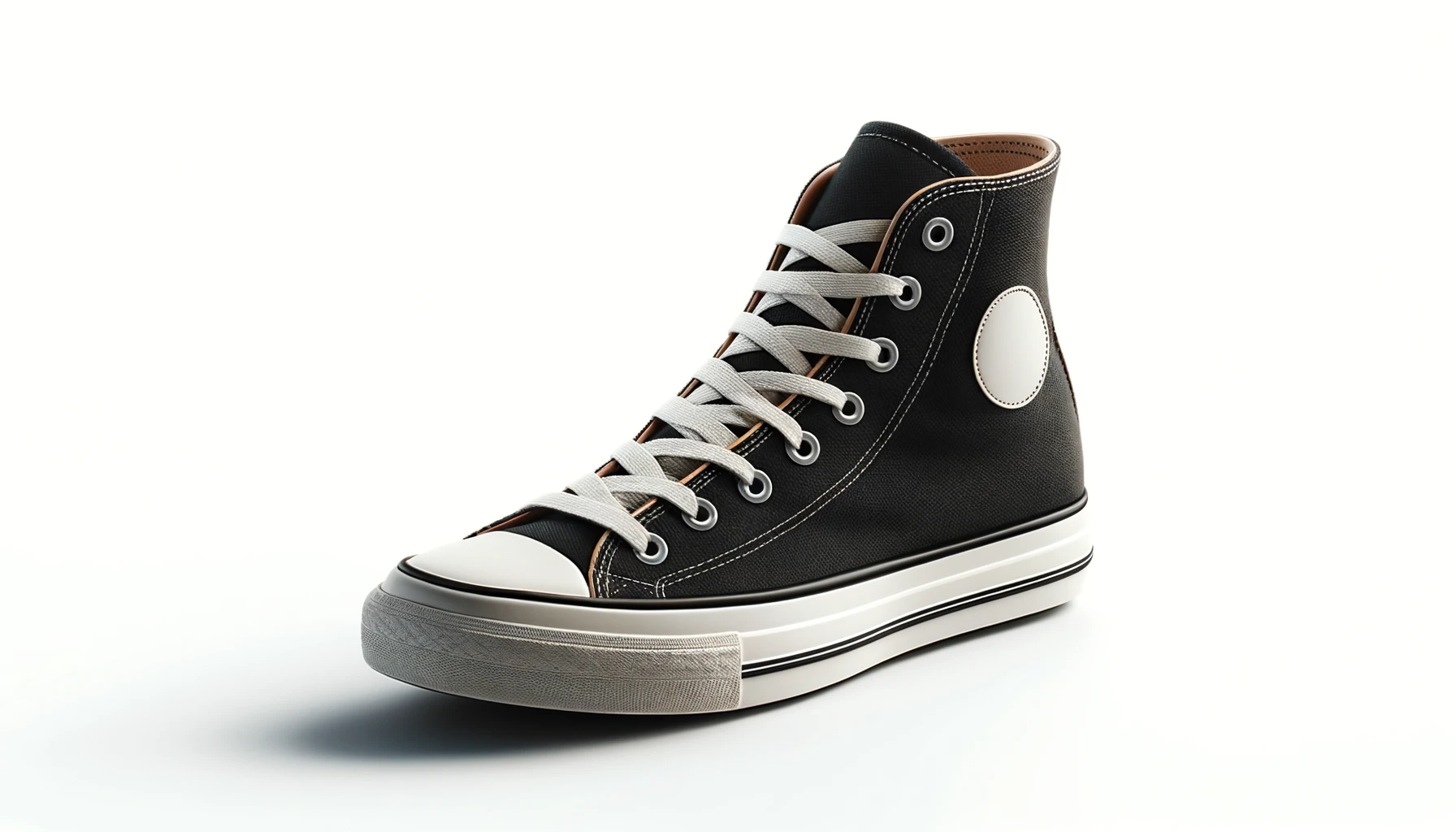 DALL·E-2024-04-05-10.21.57-A-realistic-image-of-a-classic-high-top-sneaker-on-a-white-background.-The-sneaker-features-a-timeless-design-with-a-canvas-upper-a-rubber-toe-cap-a