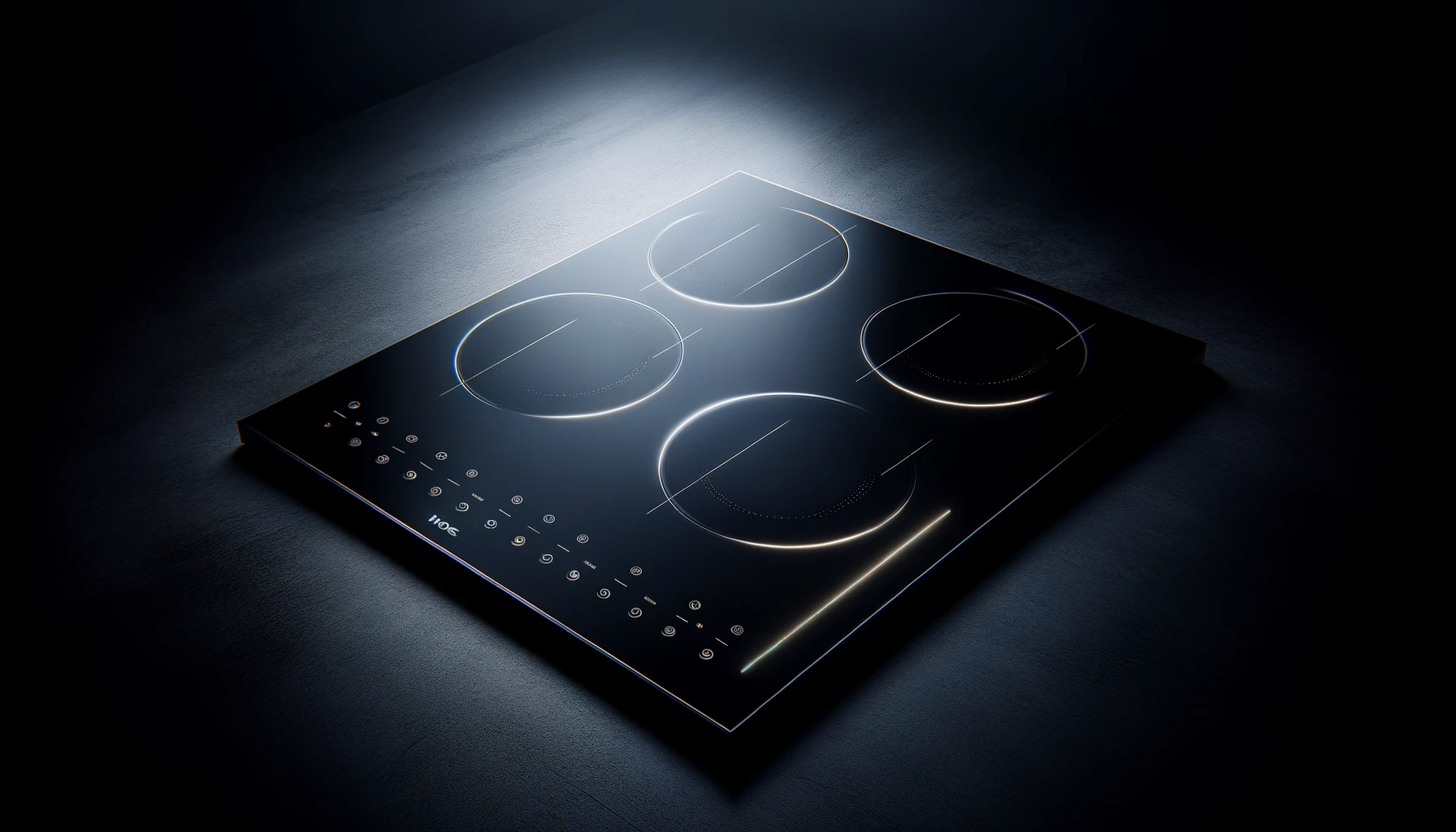 DALL·E-2024-04-08-09.40.54-A-modern-induction-cooktop-is-displayed-against-a-black-background.-The-cooktop-has-a-sleek-black-glass-surface-with-four-induction-zones-marked-by-s