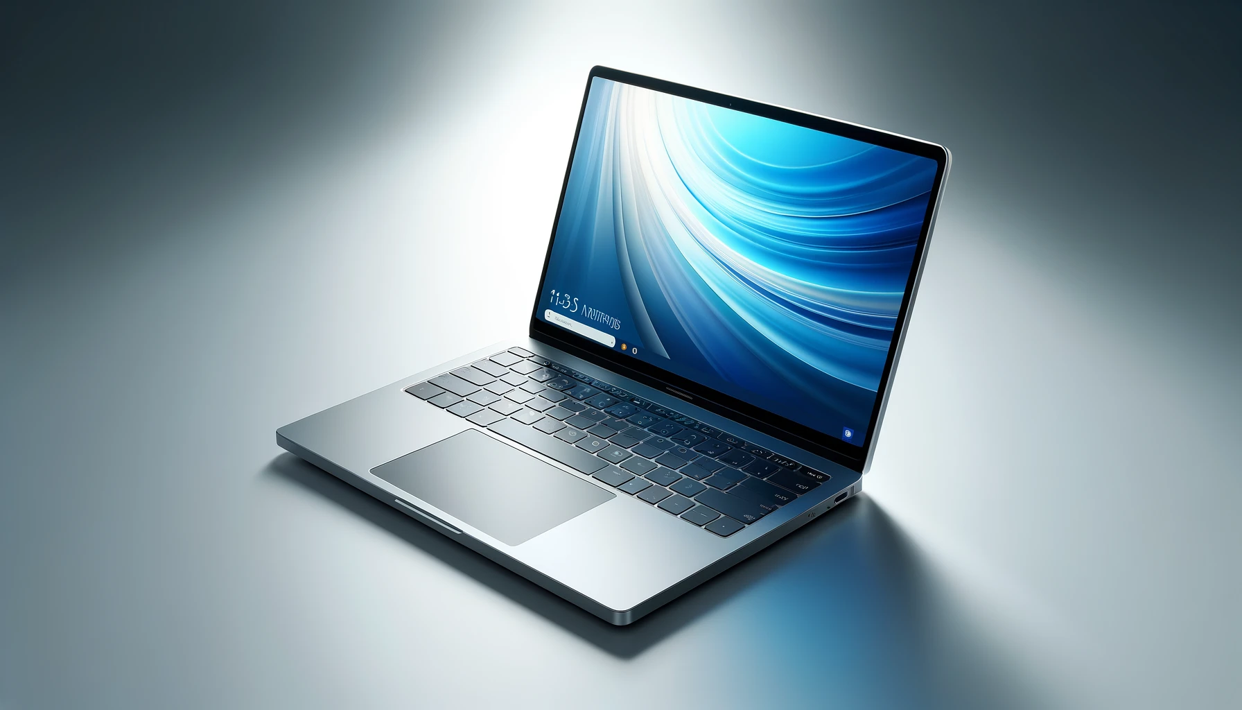 DALL·E-2024-04-08-11.35.22-A-high-resolution-image-of-an-open-laptop-with-a-silver-body-and-a-black-keyboard.-The-screen-displays-a-bright-and-crisp-operating-system-interface-w