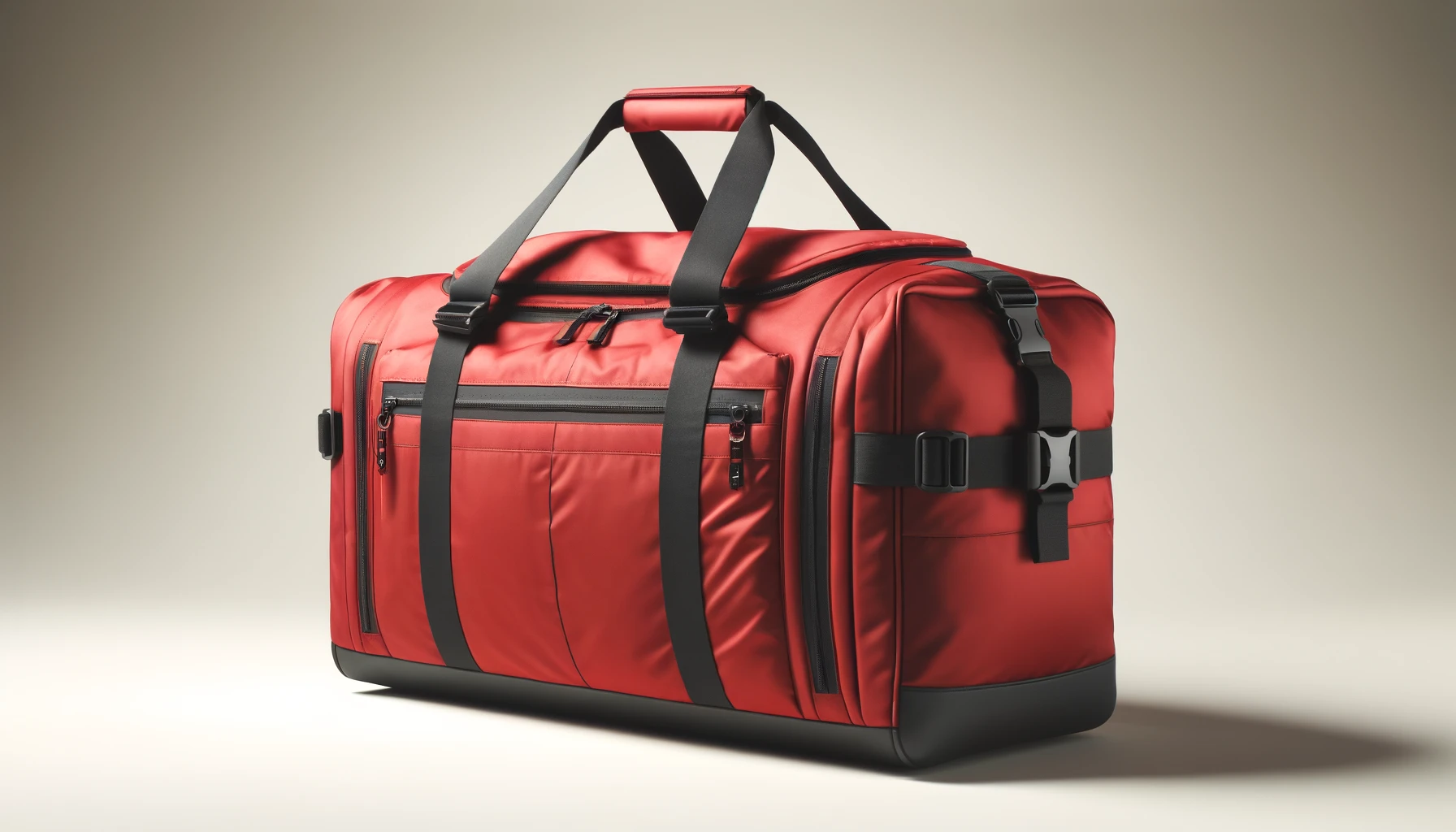 DALL·E-2024-04-09-09.48.05-Create-a-high-definition-wide-image-of-an-unbranded-large-red-duffel-bag.-The-bag-should-have-a-waterproof-design-with-a-bright-solid-red-color-and
