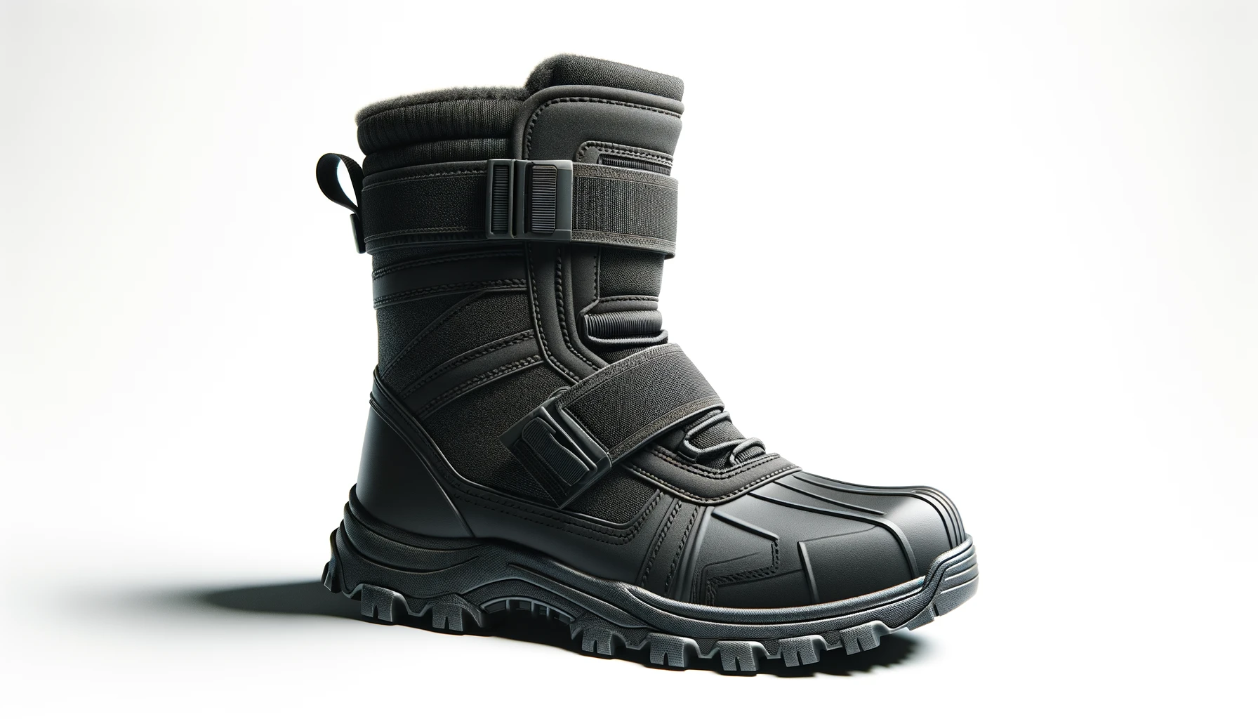 DALL·E-2024-04-09-10.59.55-Create-a-high-definition-wide-image-of-an-unbranded-winter-snow-boot.-The-boot-should-have-a-durable-waterproof-black-textile-upper-and-a-sturdy-rubb