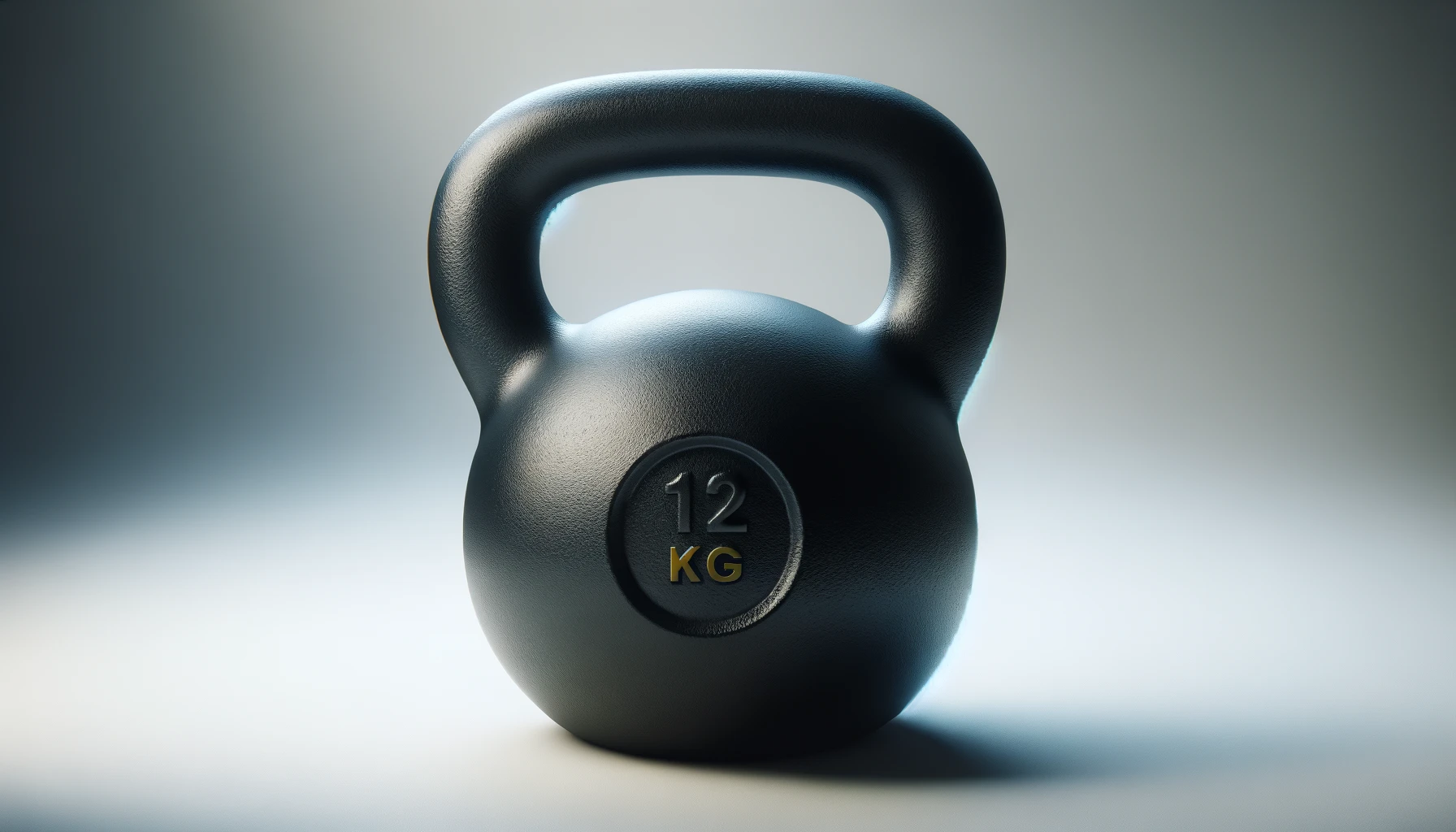 DALL·E-2024-04-09-12.01.26-A-realistic-12-kg-cast-iron-kettlebell-with-a-matte-black-texture-and-a-yellow-stripe-around-the-base.-The-kettlebell-is-centered-on-a-plain-white-bac