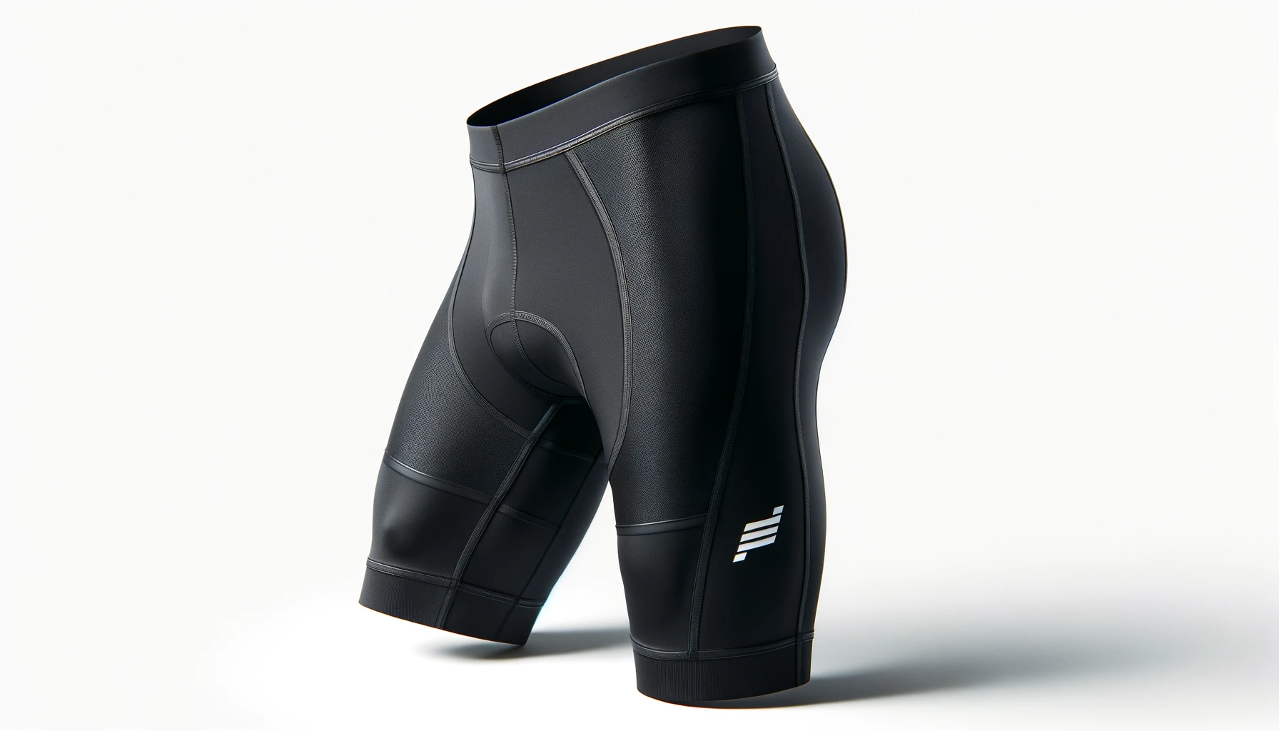 DALL·E-2024-04-09-16.01.55-A-pair-of-sleek-black-cycling-shorts-positioned-to-show-the-side-profile-with-a-snug-fit-and-ergonomic-design-suitable-for-active-use.-The-shorts-hav