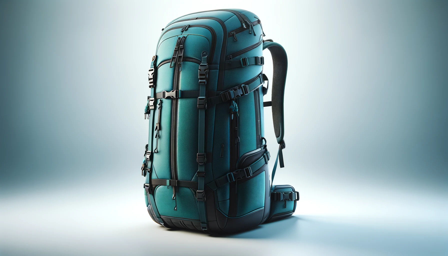 DALL·E-2024-04-09-19.35.06-Create-an-image-of-a-modern-large-capacity-backpack-designed-for-hiking.-The-backpack-should-be-teal-with-black-accents-on-the-lower-part-and-straps