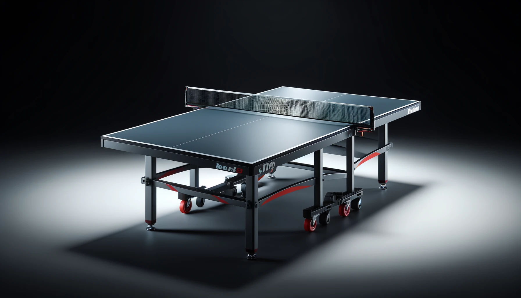 DALL·E-2024-04-10-09.03.27-A-studio-photograph-of-a-professional-indoor-table-tennis-table.-The-table-is-dark-grey-with-a-matte-finish-with-white-boundary-lines-and-a-standard-