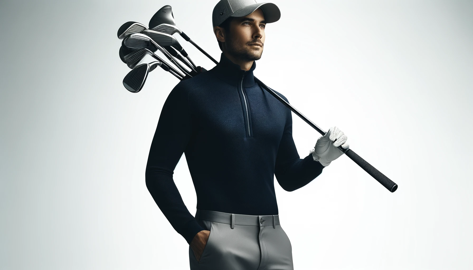 DALL·E-2024-04-10-11.50.07-A-digital-portrait-of-a-man-in-athletic-attire-holding-a-golf-club-on-his-shoulders.-The-man-is-wearing-a-dark-navy-blue-pullover-gray-golf-pants-an