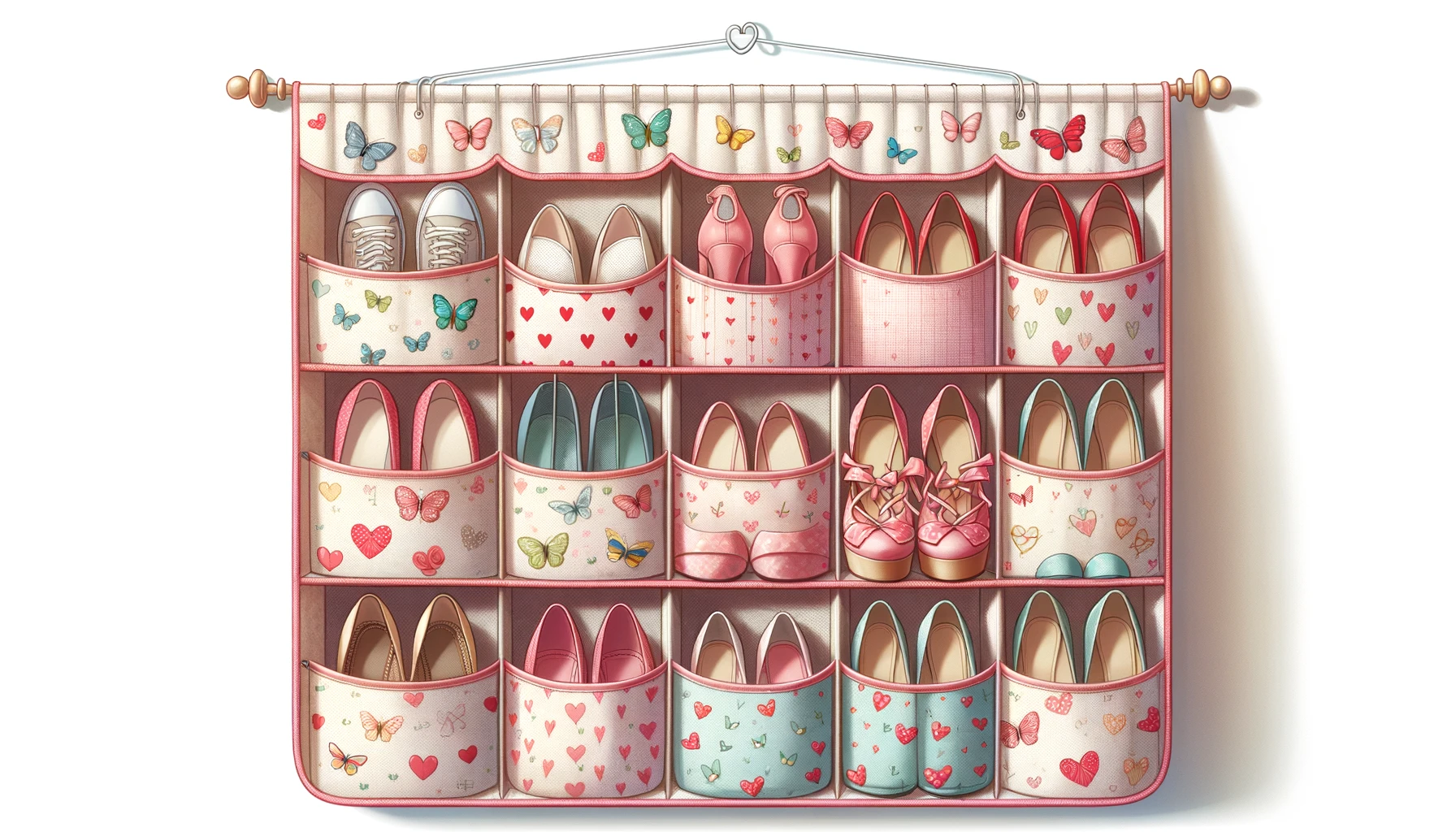 DALL·E-2024-04-10-18.54.20-Create-a-detailed-horizontal-image-of-a-hanging-storage-organizer-with-six-compartments.-The-organizer-should-be-designed-to-hang-on-a-wall-or-door.-E