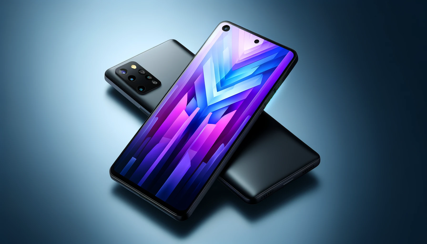 DALL·E-2024-04-11-07.44.38-Create-an-image-of-a-modern-smartphone-with-a-black-finish-and-a-dual-camera-system-on-the-back-positioned-in-the-upper-left-corner.-The-phone-has-a-