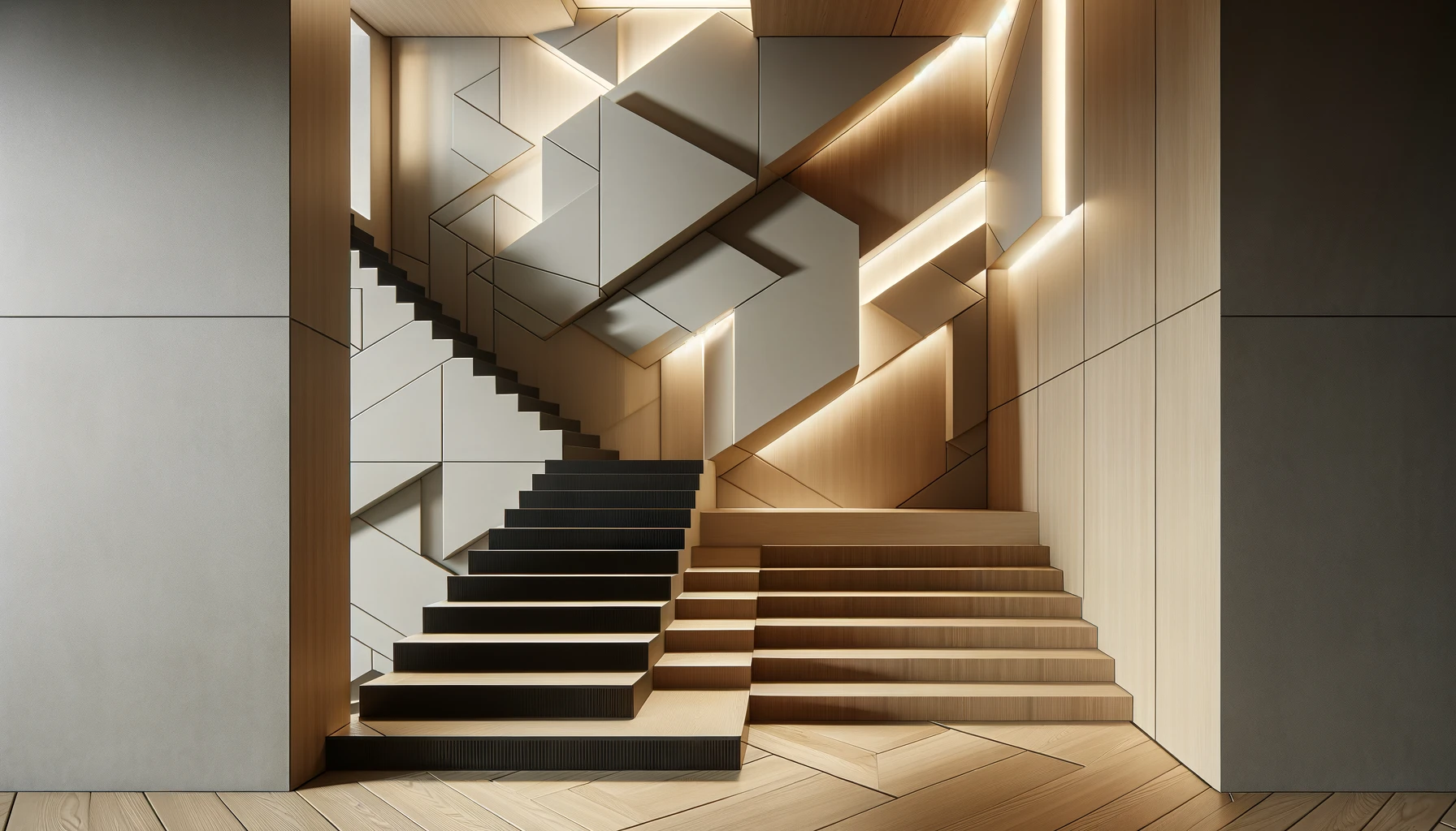 DALL·E-2024-04-11-18.42.44-Image-of-a-modern-interior-stairway-with-a-unique-geometric-design.-The-stairs-should-have-a-clean-minimalistic-appearance-with-a-smooth-wooden-finis