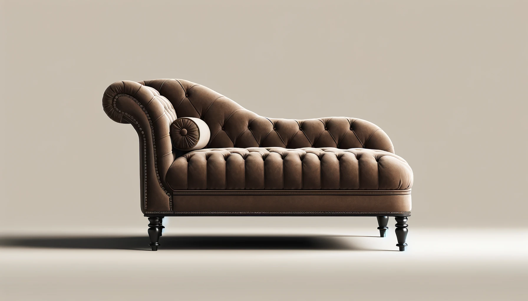 DALL·E-2024-04-11-18.53.18-Create-a-high-quality-detailed-horizontal-image-featuring-an-elegant-chaise-lounge-with-brown-faux-suede-upholstery-showcasing-a-tufted-design-with-