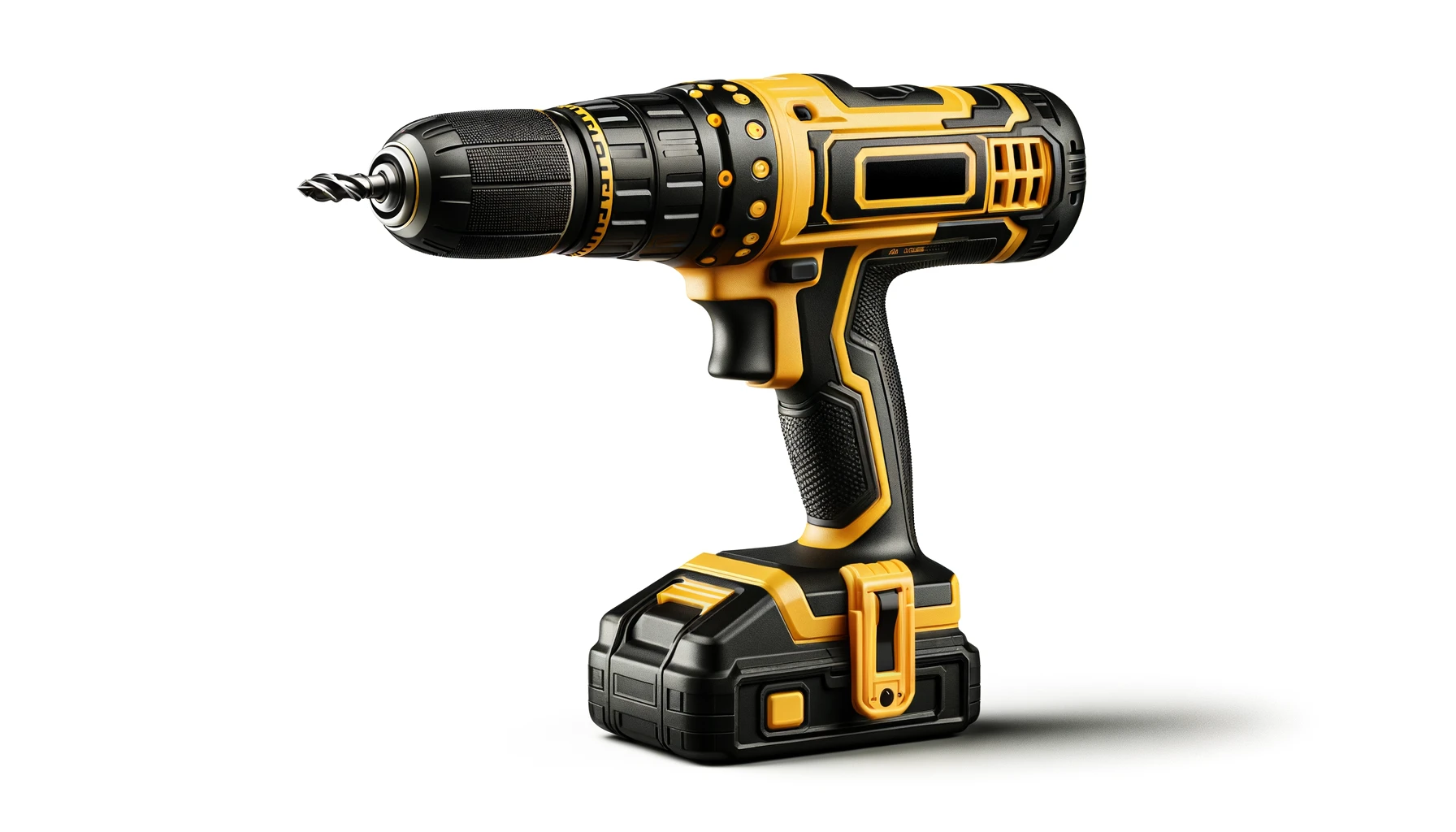 DALL·E-2024-04-12-07.46.44-Create-a-16_9-Full-HD-image-of-a-professional-yellow-and-black-hammer-drill.-The-drill-has-a-robust-design-with-a-textured-grip-handle-and-an-addition