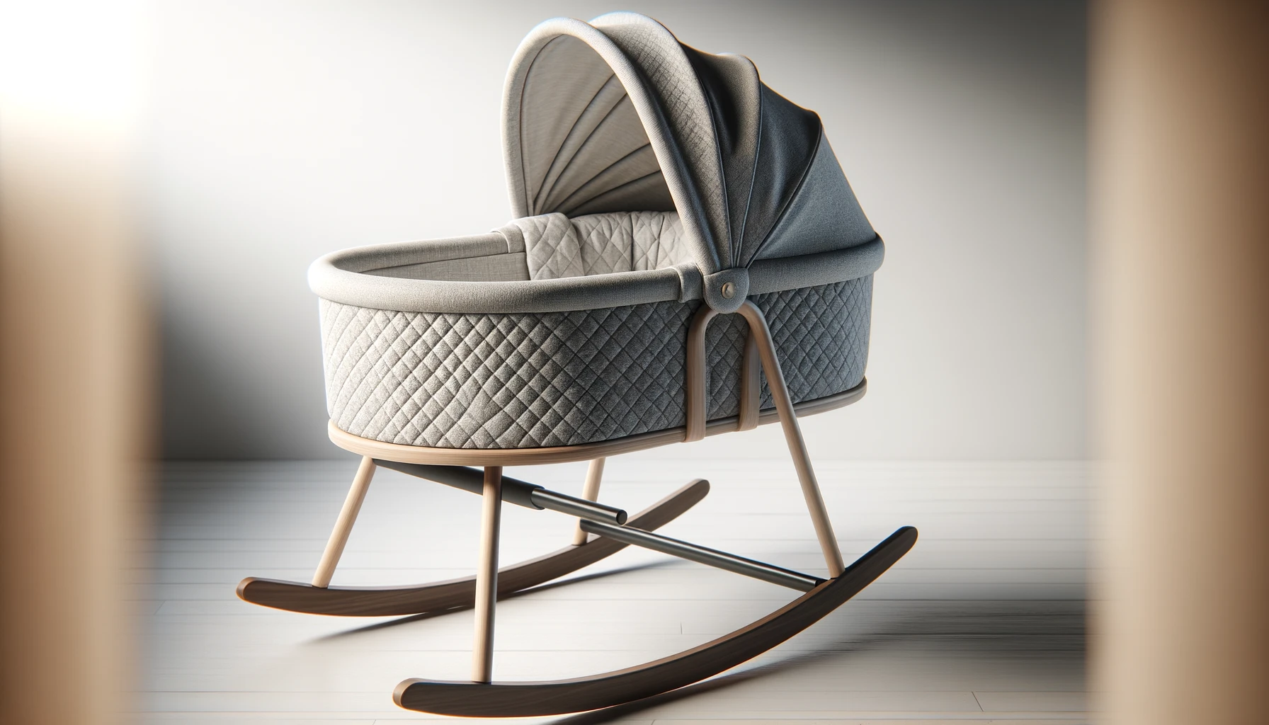 DALL·E-2024-04-18-16.24.29-A-cozy-and-modern-rocking-bassinet-designed-for-babies-featuring-a-light-gray-quilted-fabric-body-with-a-subtle-geometric-pattern.-It-has-a-soft-adj