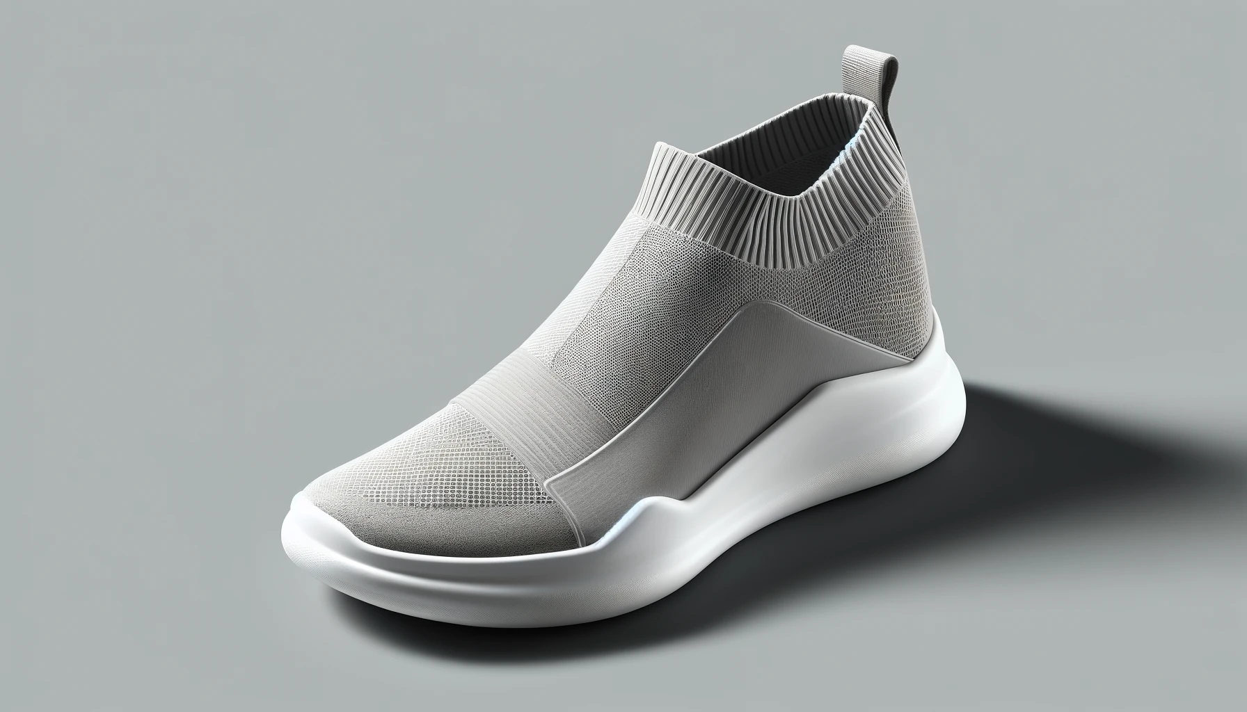 DALL·E-2024-04-19-11.19.54-Create-a-16_9-high-definition-image-of-a-modern-sporty-slip-on-sneaker-on-a-simple-background.-The-sneaker-should-have-a-light-grey-mesh-upper-for-br
