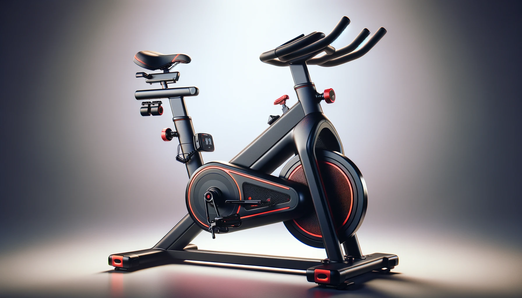 DALL·E-2024-04-19-17.03.17-A-stationary-exercise-bike-featuring-a-sturdy-black-frame-with-dynamic-red-accents.-The-bike-includes-a-comfortable-saddle-with-red-details-adjustabl