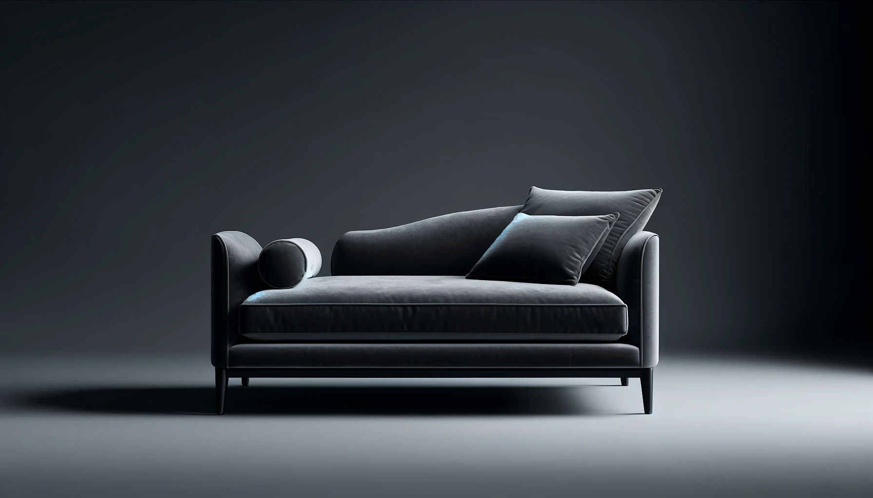 DALL·E-2024-04-30-19.39.40-Create-a-16_9-FullHD-image-of-a-contemporary-chaise-lounge-in-dark-grey-velvet.-The-chaise-should-have-a-streamlined-design-with-a-single-elongated-s