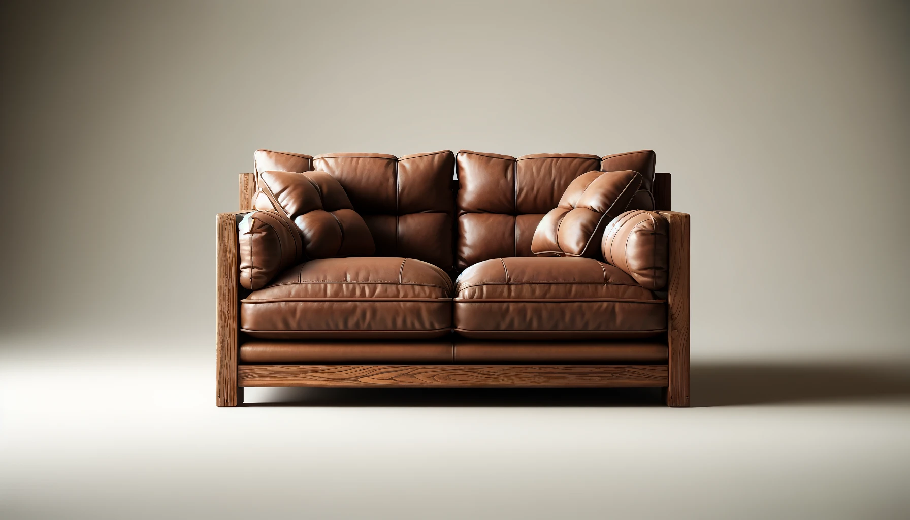 DALL·E-2024-05-02-13.25.13-Create-a-16_9-FullHD-image-of-a-two-seater-sofa-with-a-robust-design-combining-genuine-brown-leather-and-acacia-wood.-The-sofa-should-feature-overstu