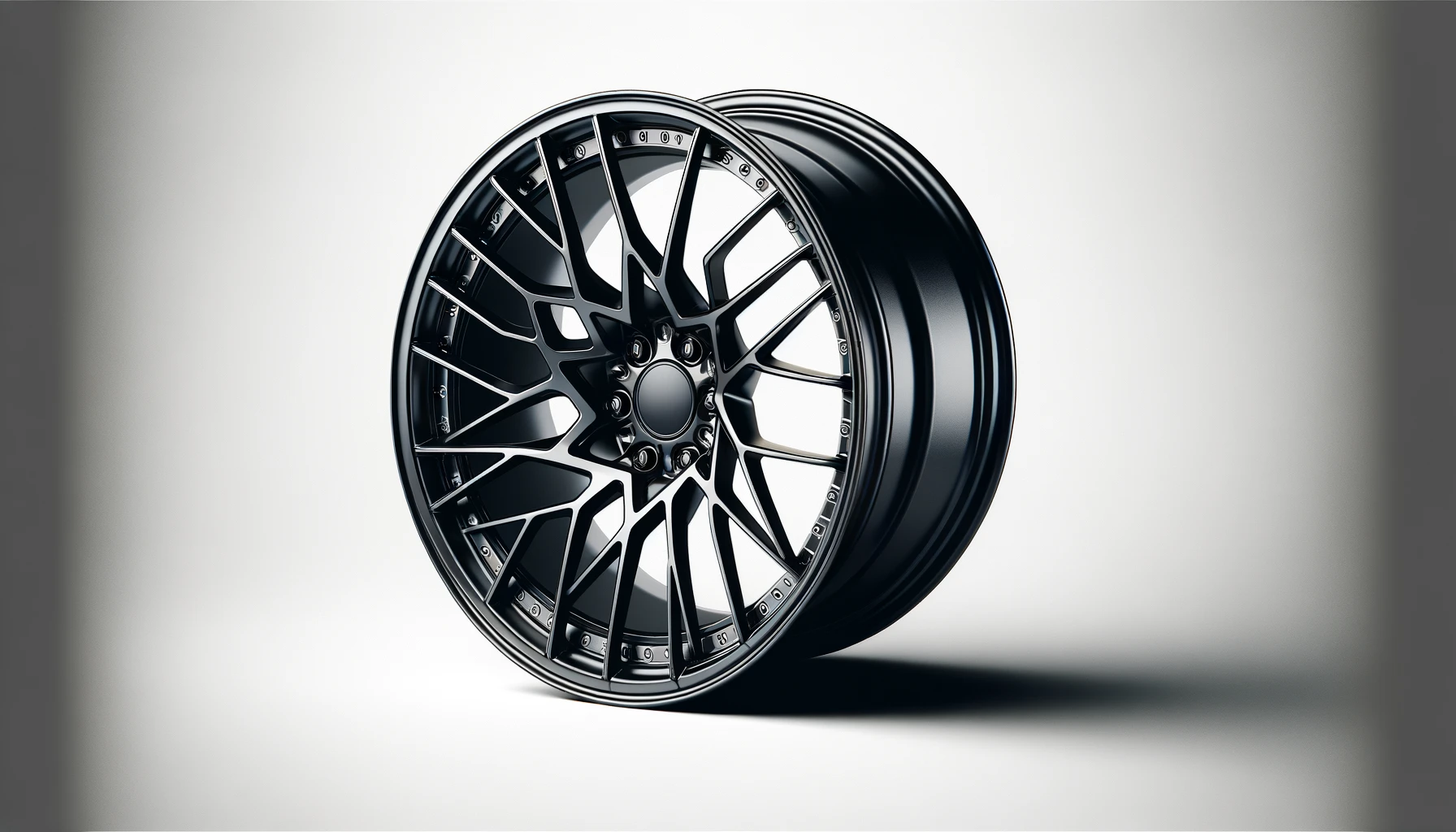 DALL·E-2024-05-03-10.46.58-Horizontal-format-image-of-a-modern-car-wheel-rim-in-shiny-black.-The-rim-features-a-sophisticated-design-with-multiple-thin-spokes-exuding-style-and