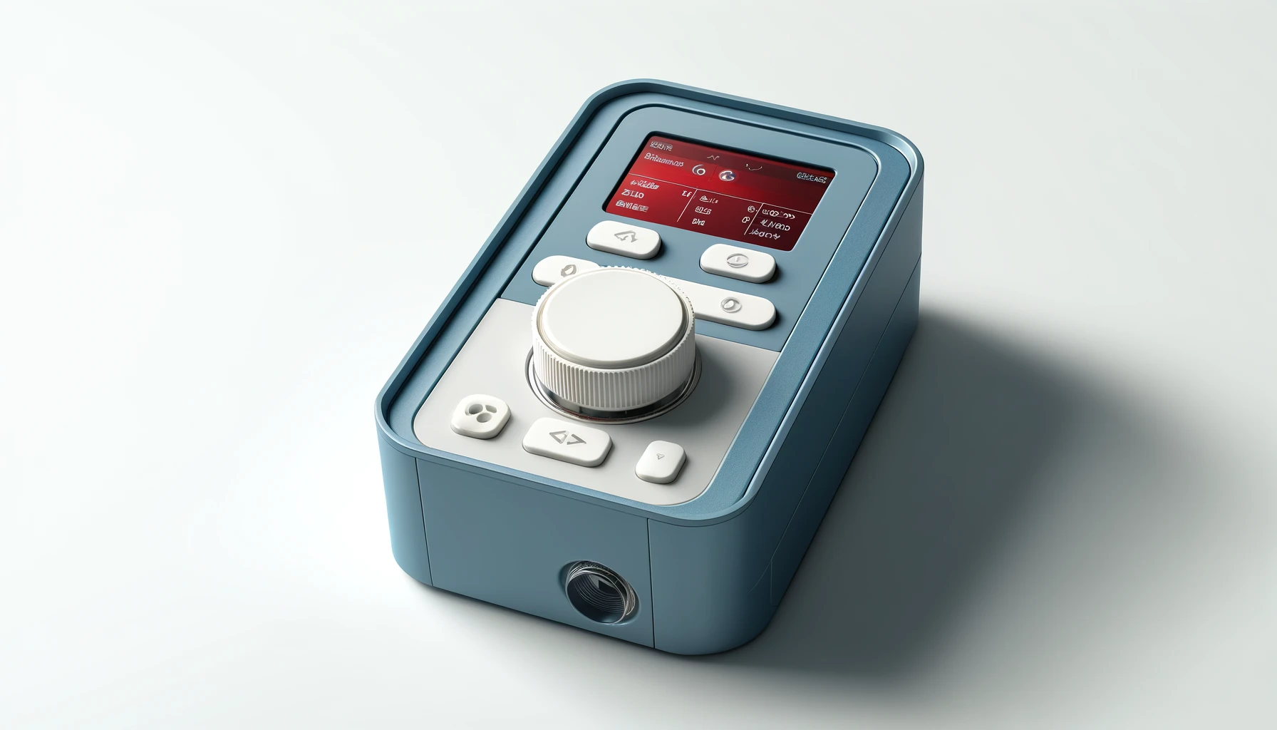 DALL·E-2024-05-08-12.07.23-A-modern-blue-electronic-dosing-pump-with-a-rectangular-casing-a-digital-red-display-white-control-buttons-and-a-transparent-pump-compartment.-The-