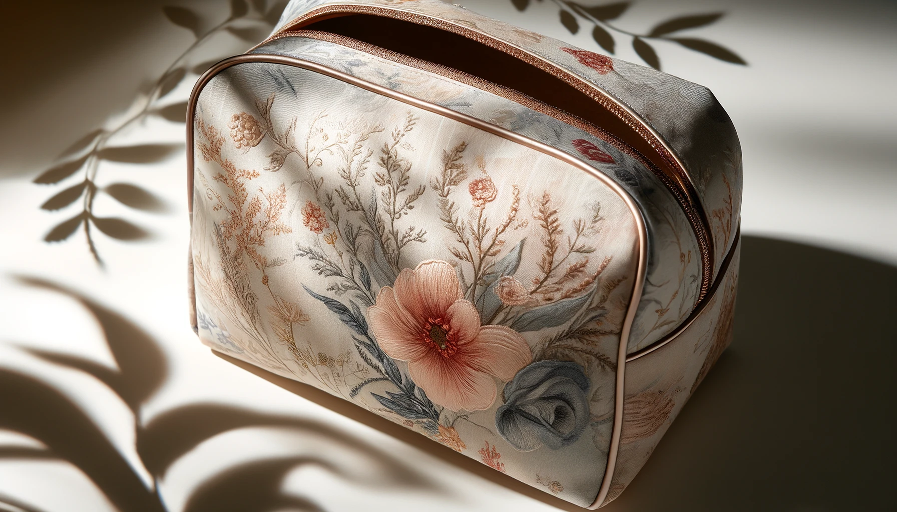 DALL·E-2024-05-16-18.08.51-A-close-up-view-of-a-beautifully-designed-cosmetic-bag-with-a-romantic-and-intricate-pattern.-The-bag-is-made-of-fabric-with-a-delicate-texture-featu