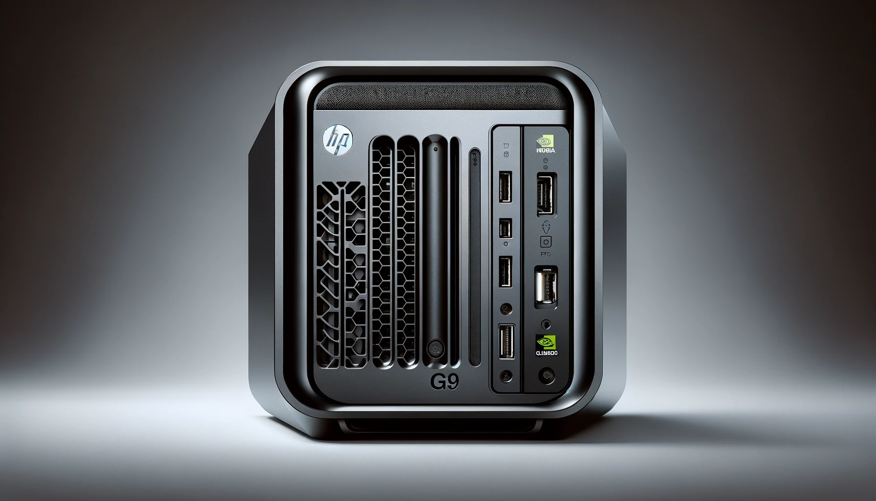 DALL·E-2024-06-10-15.52.02-A-high-resolution-product-photograph-of-the-HP-Z2-G9-SFF-workstation-with-NVIDIA-Quadro-T1000-graphics-card.-The-workstation-is-a-small-form-factor-b