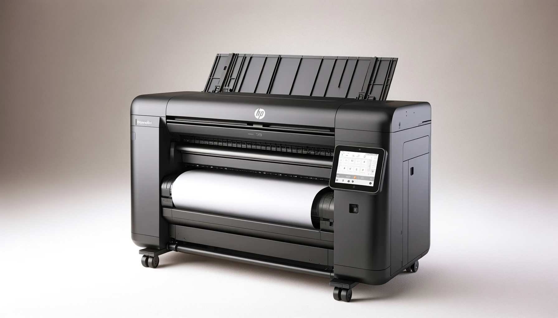 DALL·E-2024-06-11-13.56.53-A-high-resolution-product-photograph-of-the-HP-DesignJet-T250-24-inch-large-format-printer.-The-printer-is-black-with-a-compact-design-featuring-a-lo