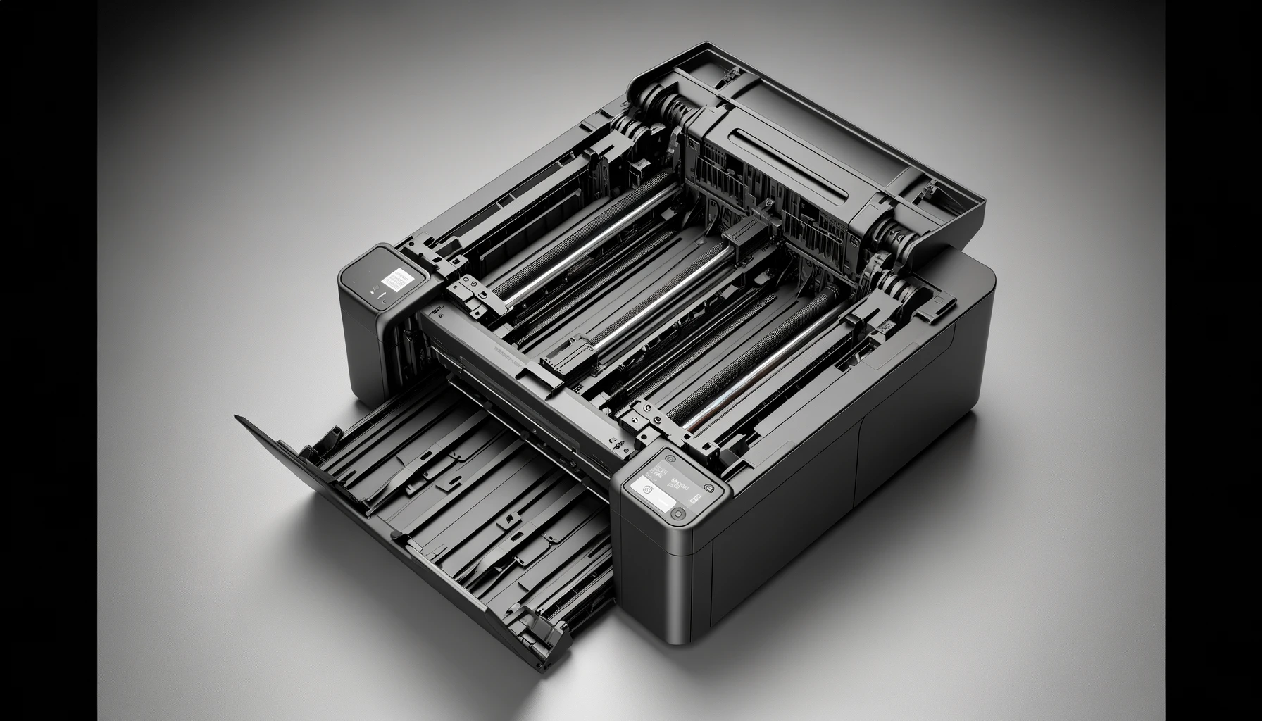 DALL·E-2024-06-11-15.03.56-Photograph-of-an-automatic-document-feeder-for-HP-DesignJet-T200_T600-printer-compatible-with-A3-and-A4-formats-black-color.-The-feeder-has-a-rectan