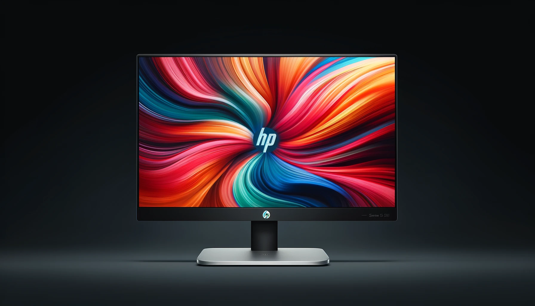 DALL·E-2024-06-11-16.17.41-Photograph-of-an-HP-Series-5-524sf-monitor-23.8-inches-Full-HD-resolution-with-a-thin-bezel-and-a-rectangular-metallic-stand.-The-HP-logo-is-visibl