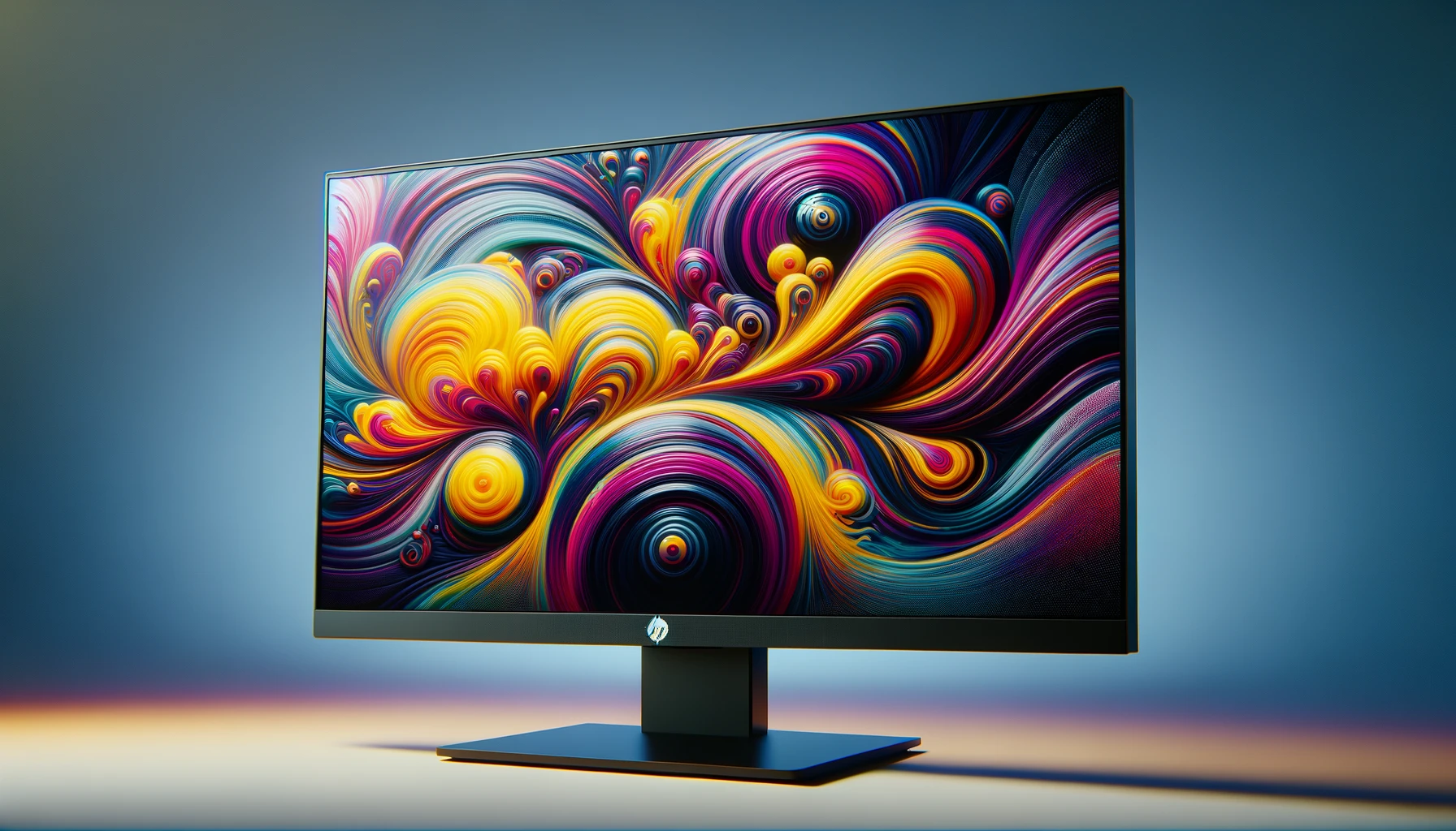 DALL·E-2024-06-11-16.56.59-Photograph-of-a-Full-HD-HP-P27h-monitor-27-inches-IPS-technology-with-a-thin-bezel-and-a-rectangular-black-stand.-The-HP-logo-is-visible-at-the-bot