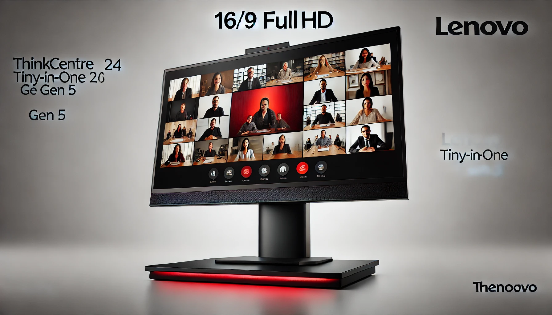 DALL·E 2024-07-23 13.07.45 - Create a 16_9 FullHD image of a Lenovo ThinkCentre Tiny-in-One 24 Gen 5 monitor. The monitor should be 23.8 inches with a Full HD (1080p) resolution.