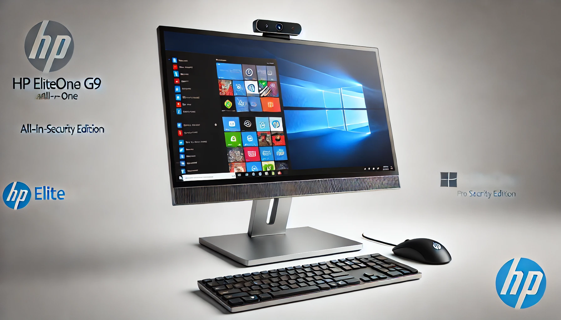 DALL·E 2024-07-23 13.13.09 - Create a 16_9 FullHD image of an HP EliteOne 840 G9 all-in-one computer with HP Wolf Pro Security Edition. The computer should have a 23.8-inch LED sc