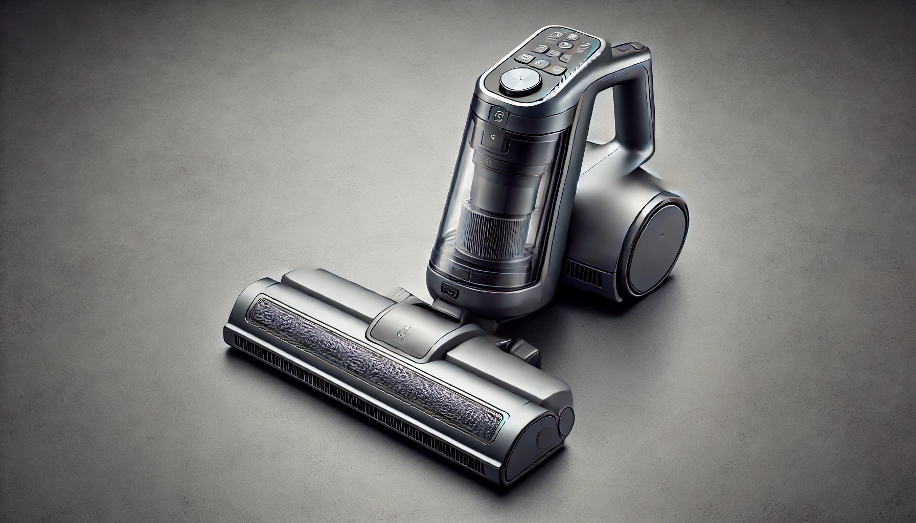 DALL·E 2024-07-24 11.11.08 - High-resolution image of a gray Dreame H13 Pro cordless stick vacuum, intelligent cleaner for dry and wet surfaces. The vacuum has a modern design, a