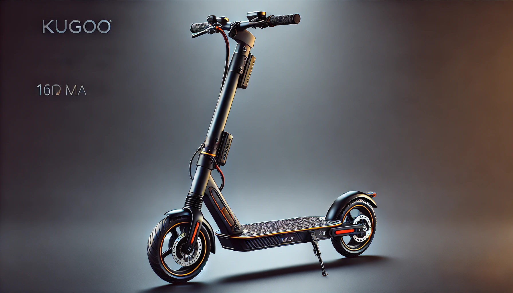 DALL·E 2024-07-24 11.17.36 - High-resolution image of a black folding electric scooter by Kugoo, model KuKirin G2 Max with a 1000W power and a maximum speed of 55 km_h. The scoote