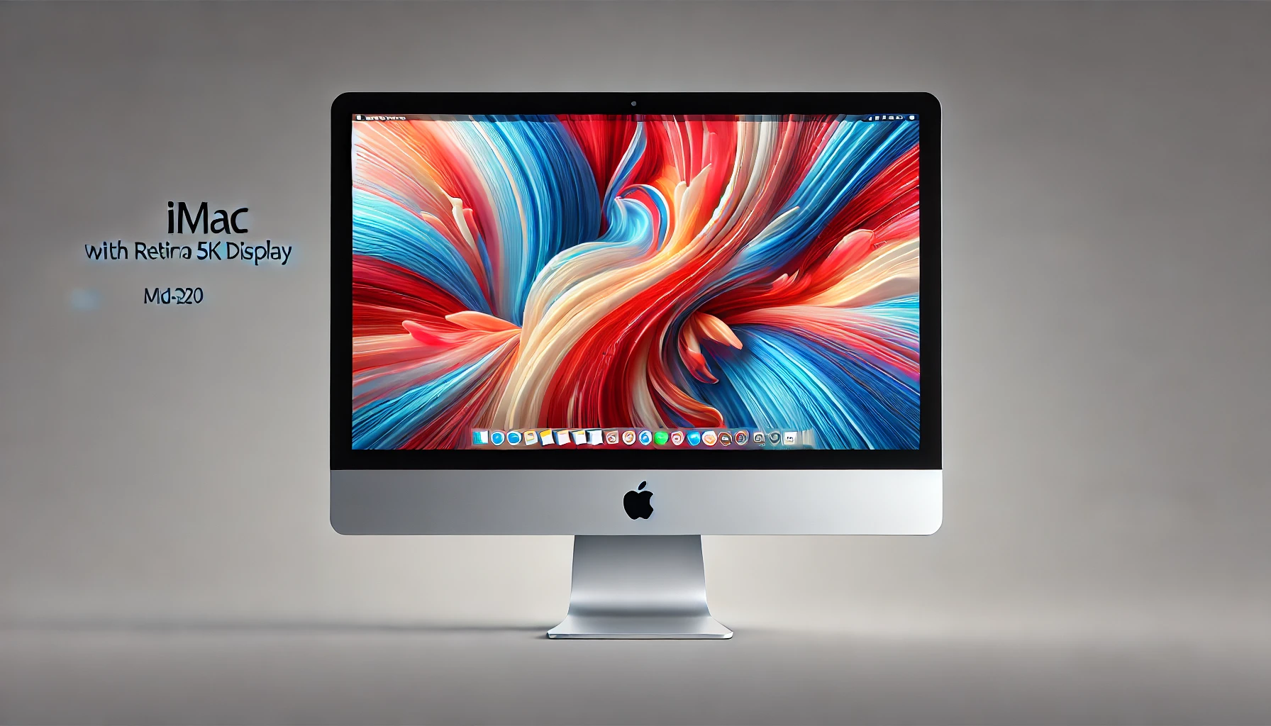 DALL·E 2024-07-25 17.37.55 - High-quality image of an Apple iMac with Retina 5K display, model MXWV2FN_A (Mid-2020), with a Core i7 3.8 GHz processor, 8GB RAM, and 512GB SSD stora