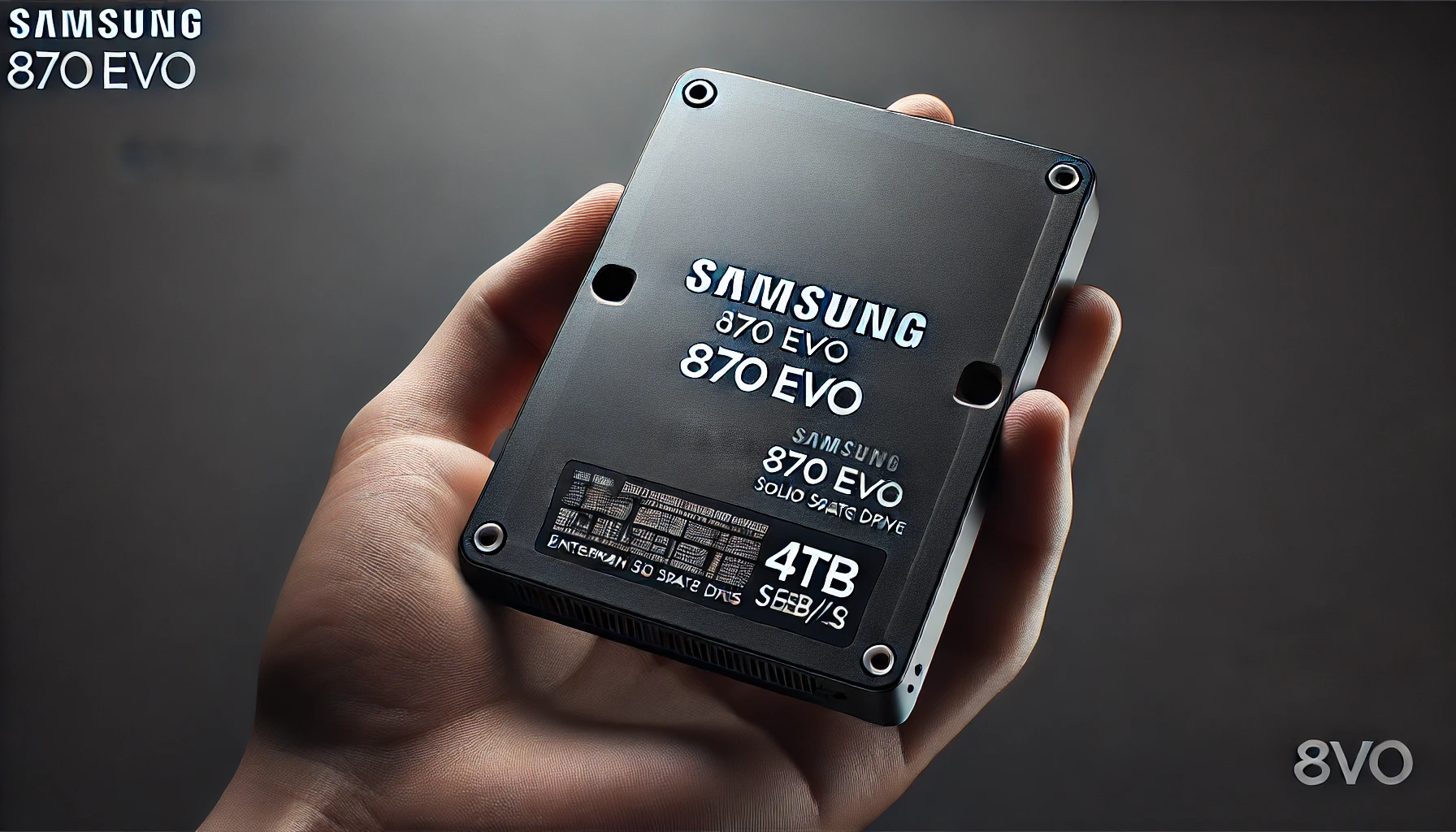 DALL·E 2024-07-26 13.40.03 - A high-quality horizontal image of the Samsung 870 EVO MZ-77E4T0B, a 4TB encrypted SSD, black, internal 2.5_ SATA 6Gb_s drive. It should have a clear,