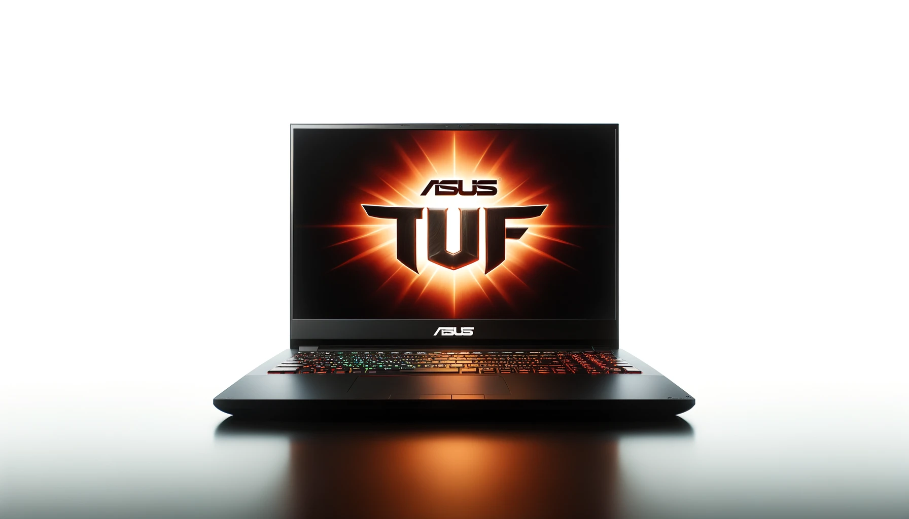 DALL·E 2024-08-13 17.25.04 - A high-resolution promotional image of an ASUS TUF A17 gaming laptop, viewed from the front with the 'TUF' logo prominently displayed on the screen. T